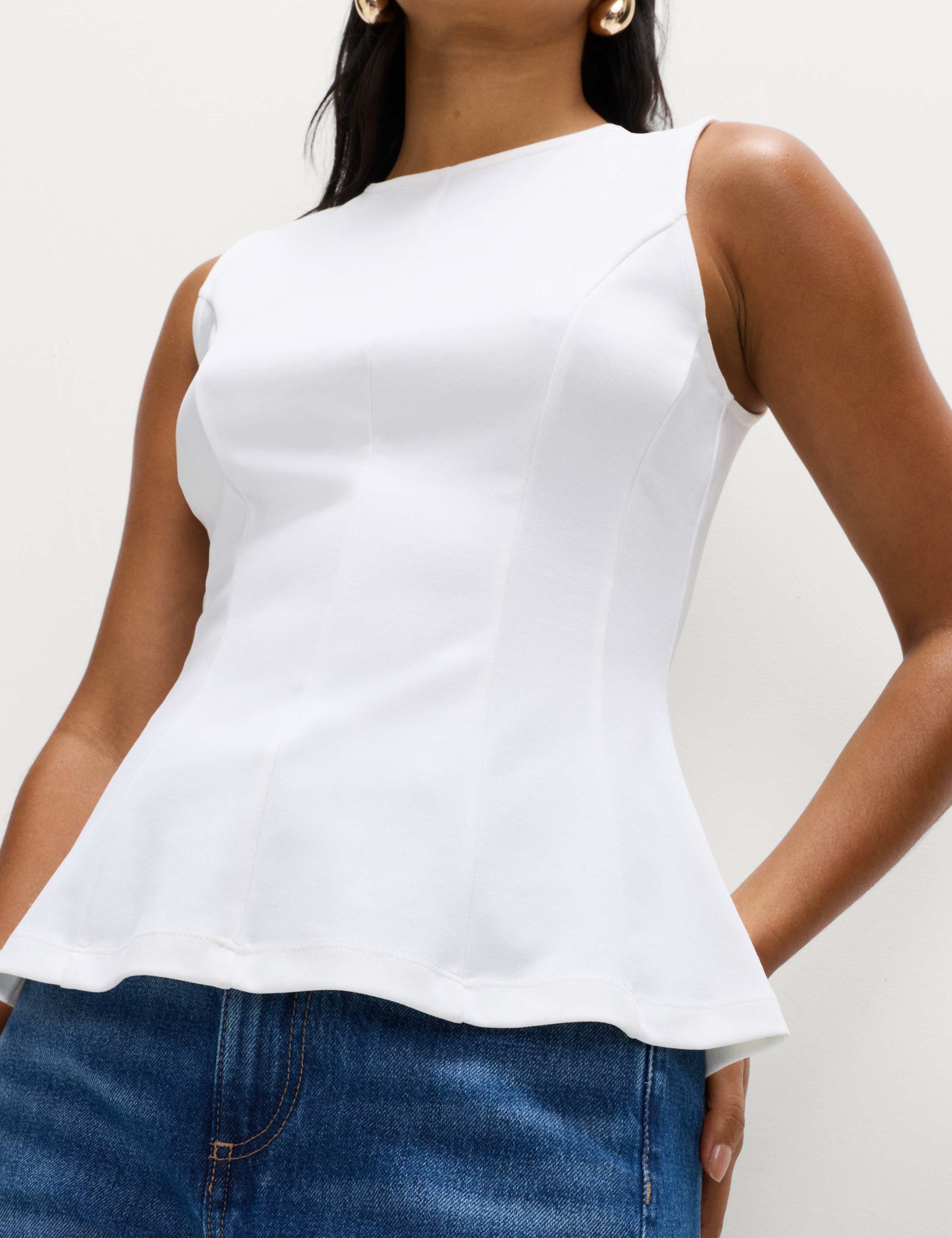 Fitted Sleeveless Peplum Top 4 of 5