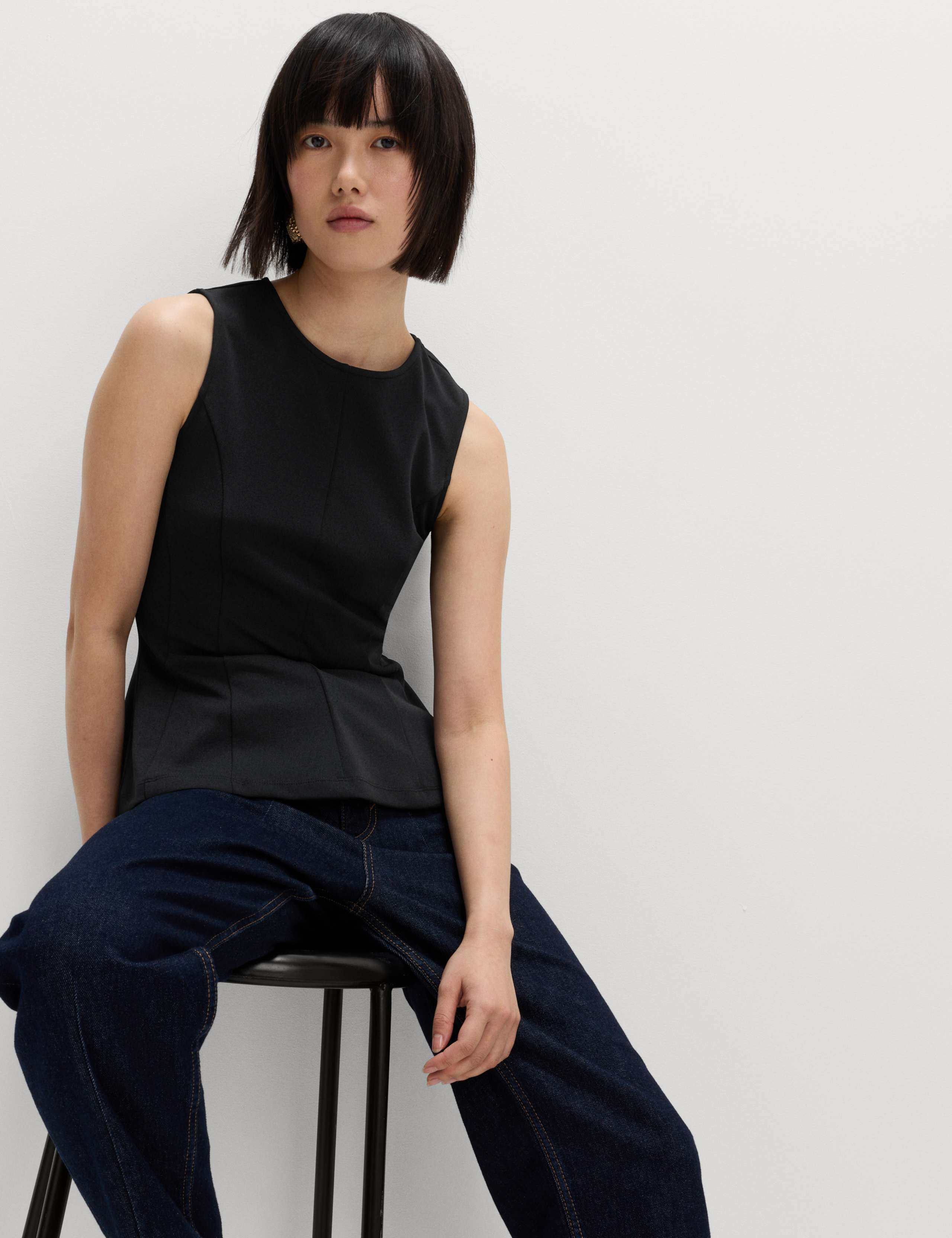 Fitted Sleeveless Peplum Top 7 of 8