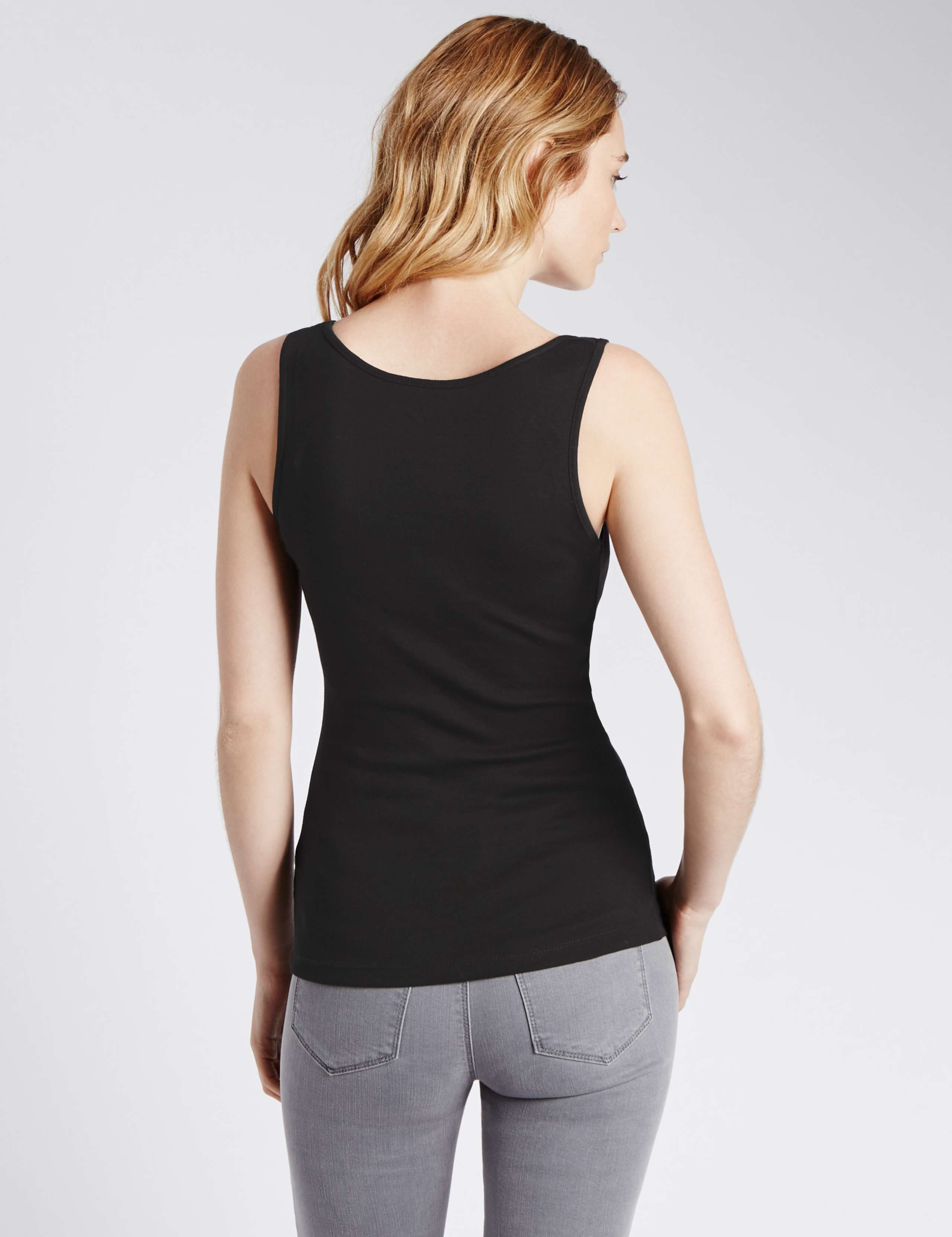 Pure Cotton Scoop Neck Vest Top 3 of 3