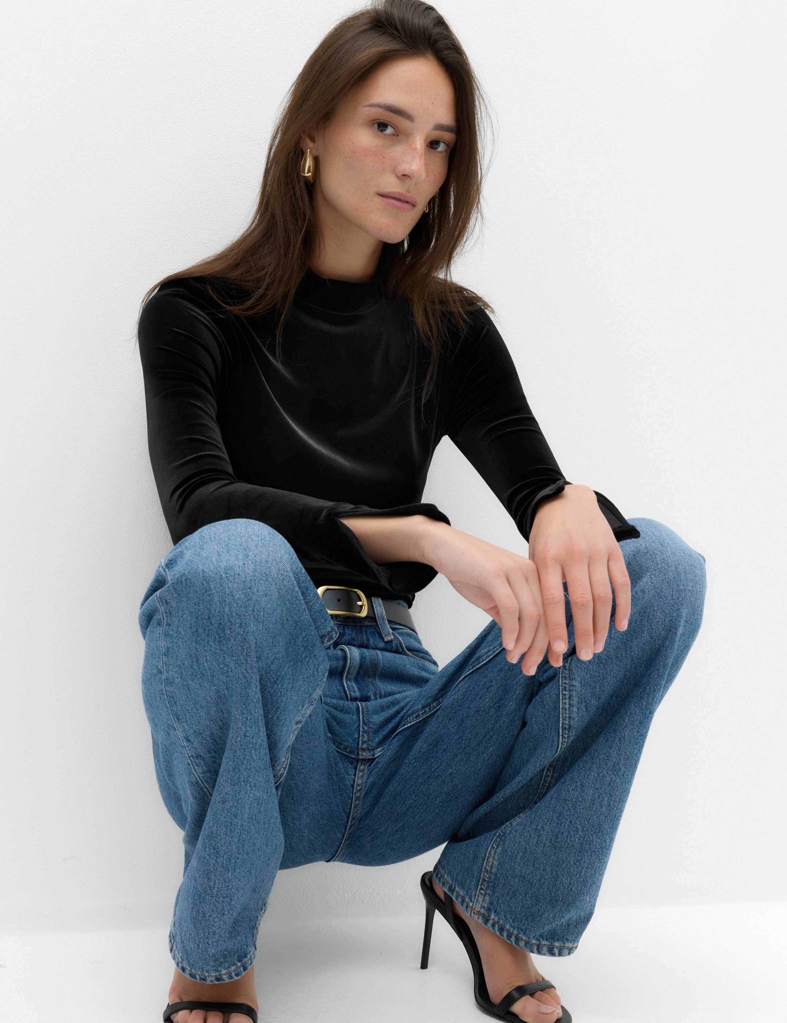 Velvet Funnel Neck Top 6 of 6