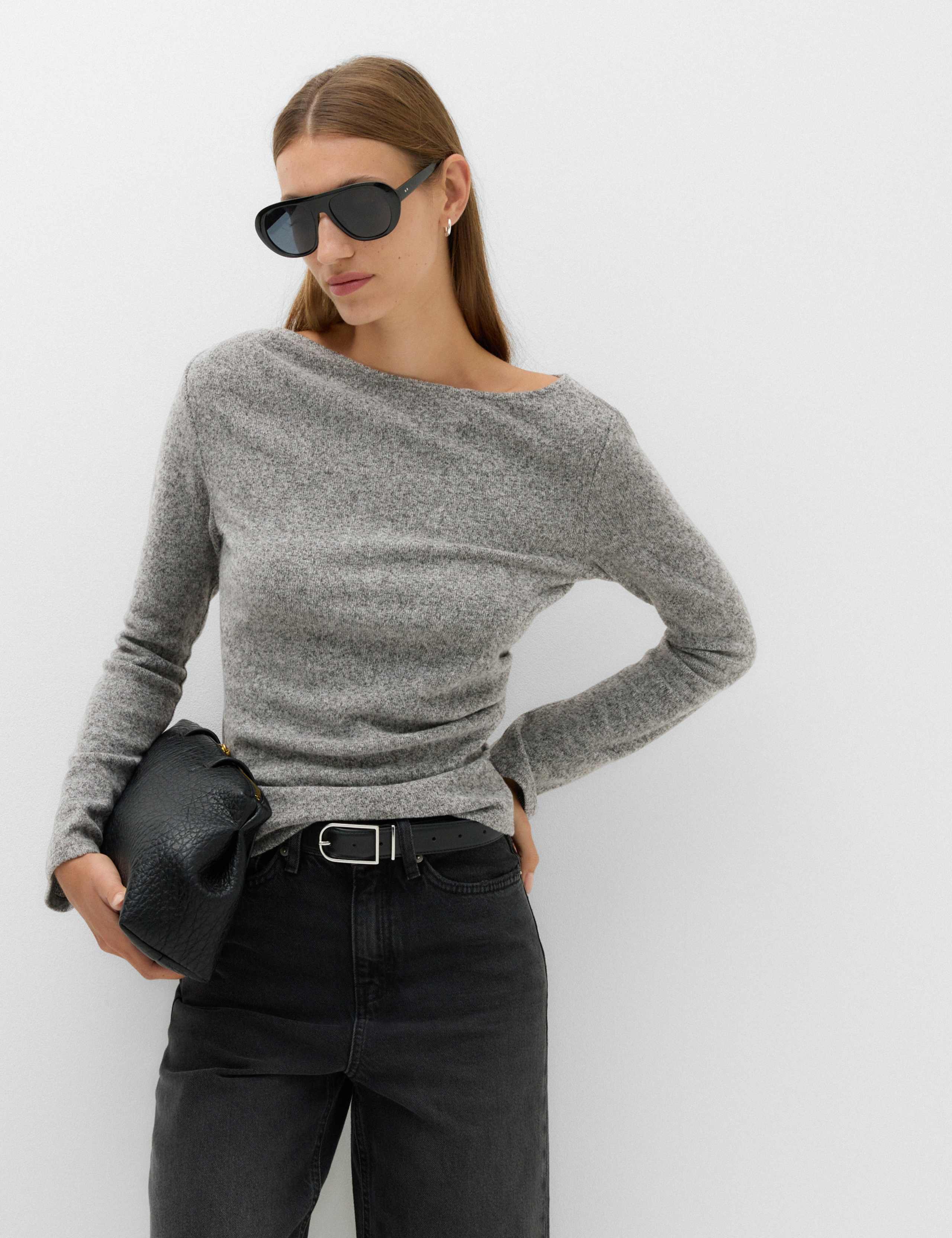 Textured Regular Fit Off The Shoulder Top 1 of 6