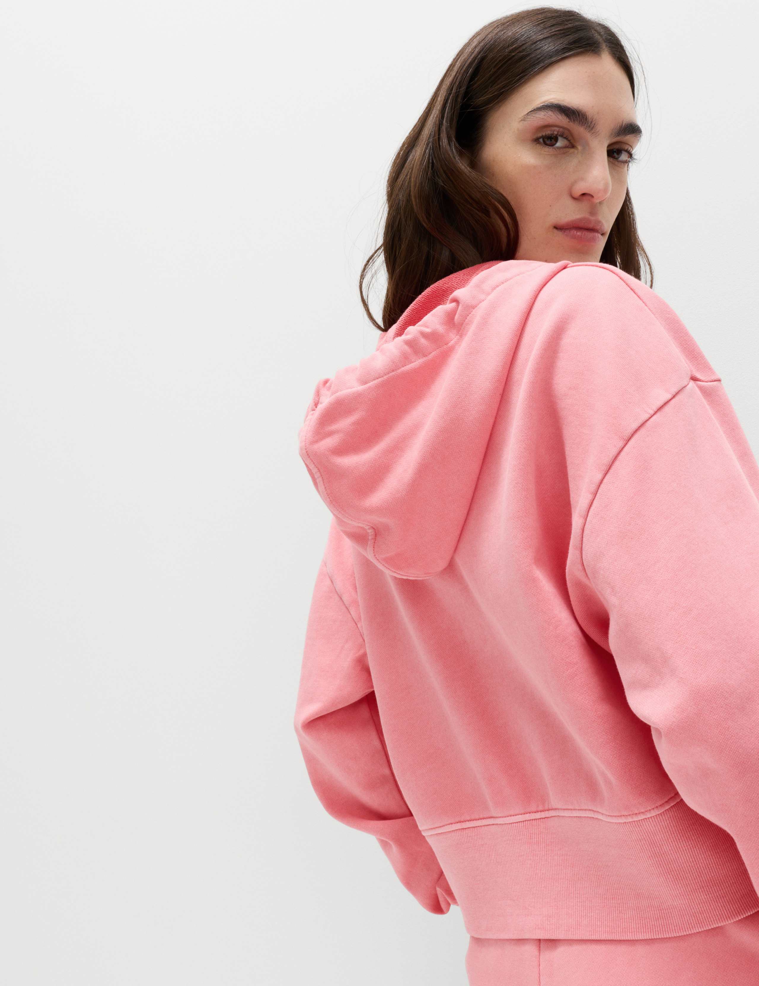 Pure Cotton Garment Dye Zip Up Hoodie 4 of 6