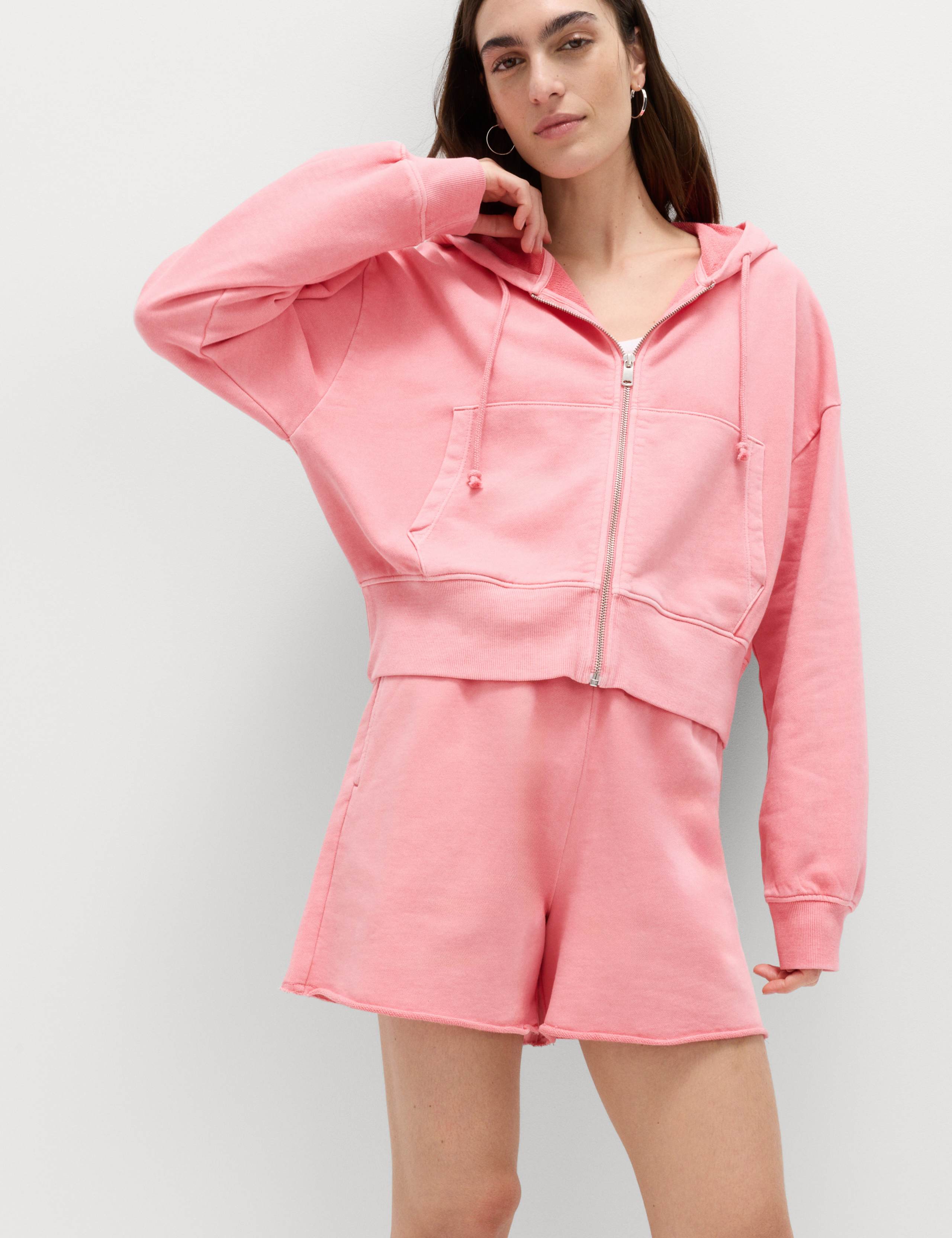 Pure Cotton Garment Dye Zip Up Hoodie 5 of 6