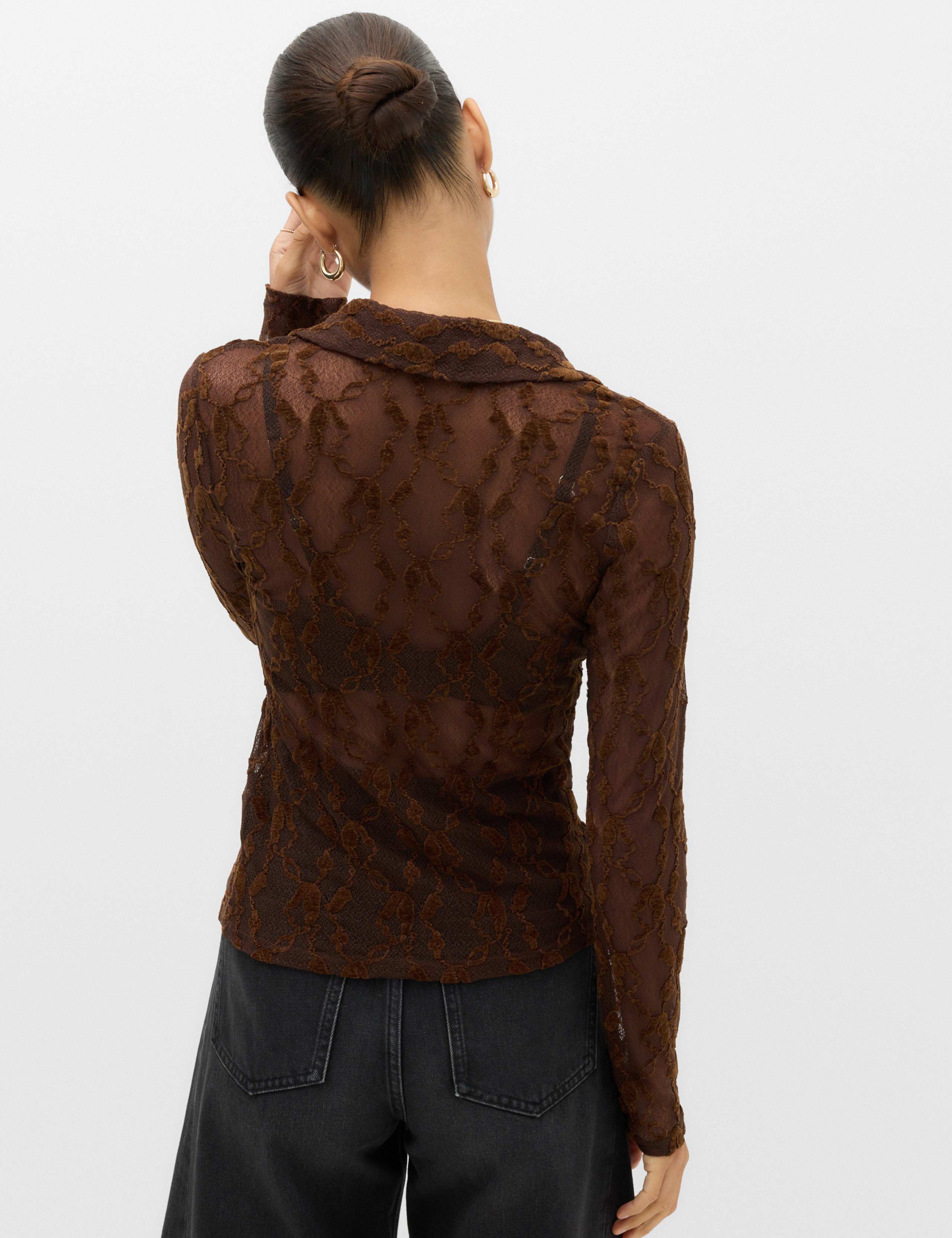 Flocked Button Through Shirt 3 of 5