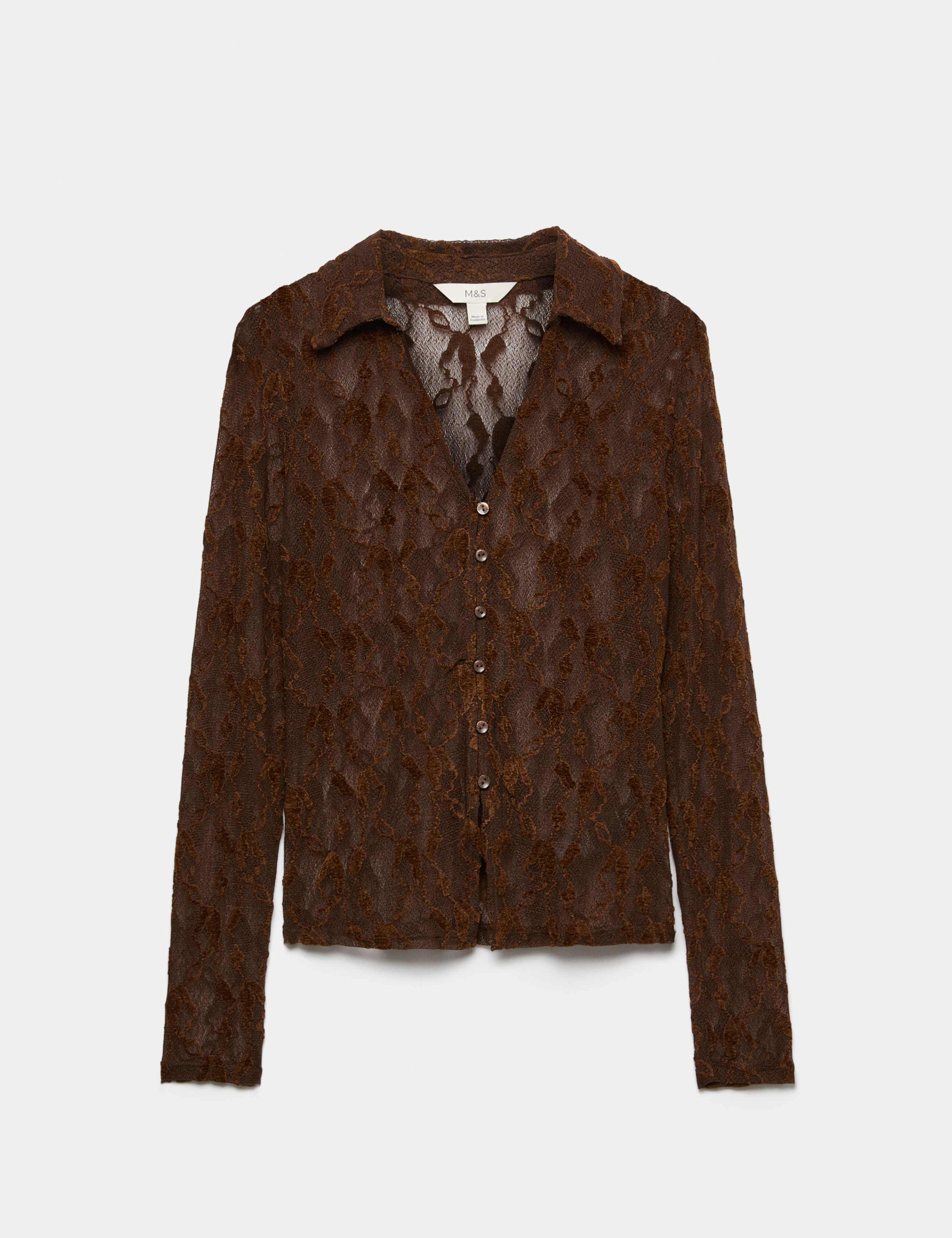 Flocked Button Through Shirt 2 of 5