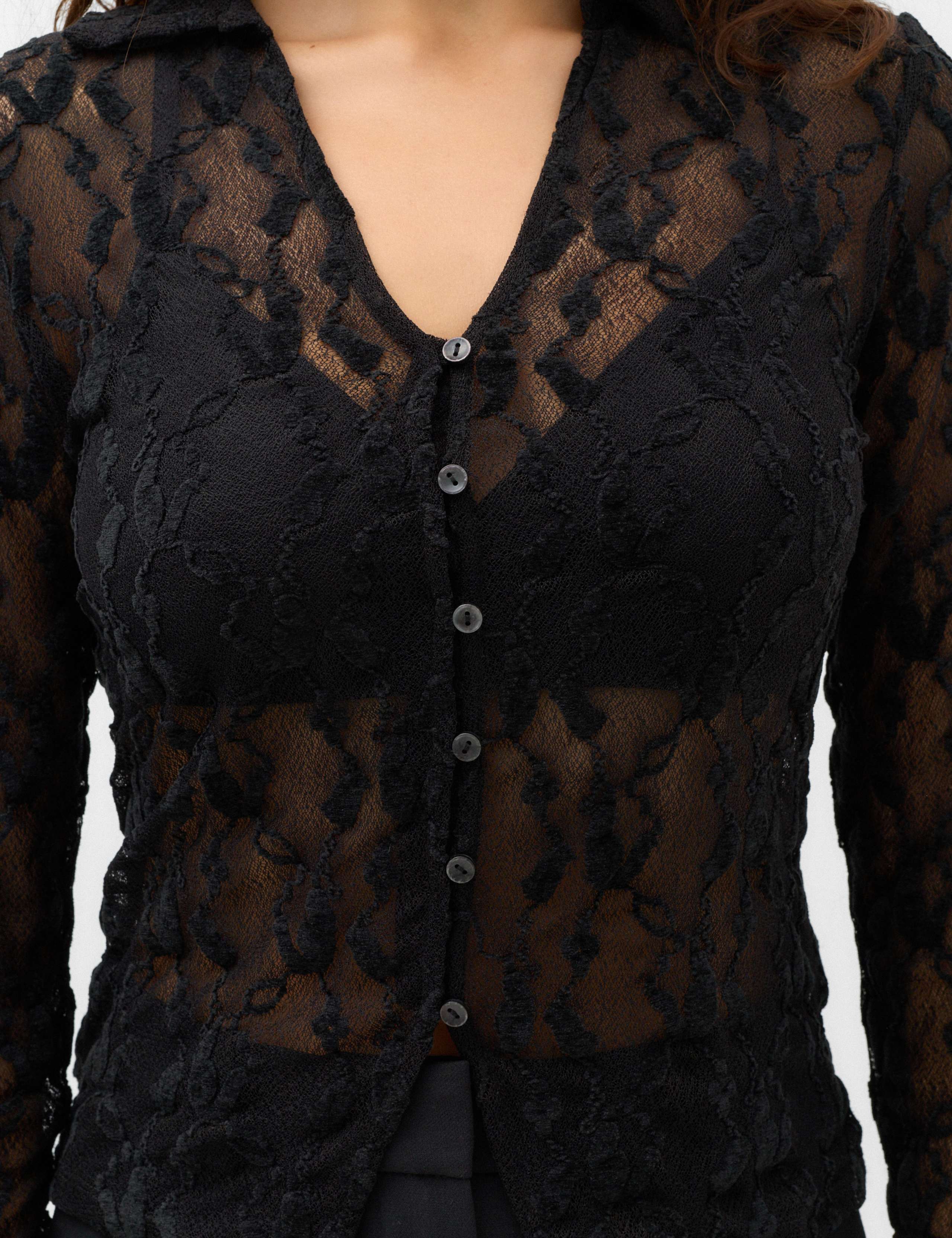 Flocked Button Through Shirt 5 of 5