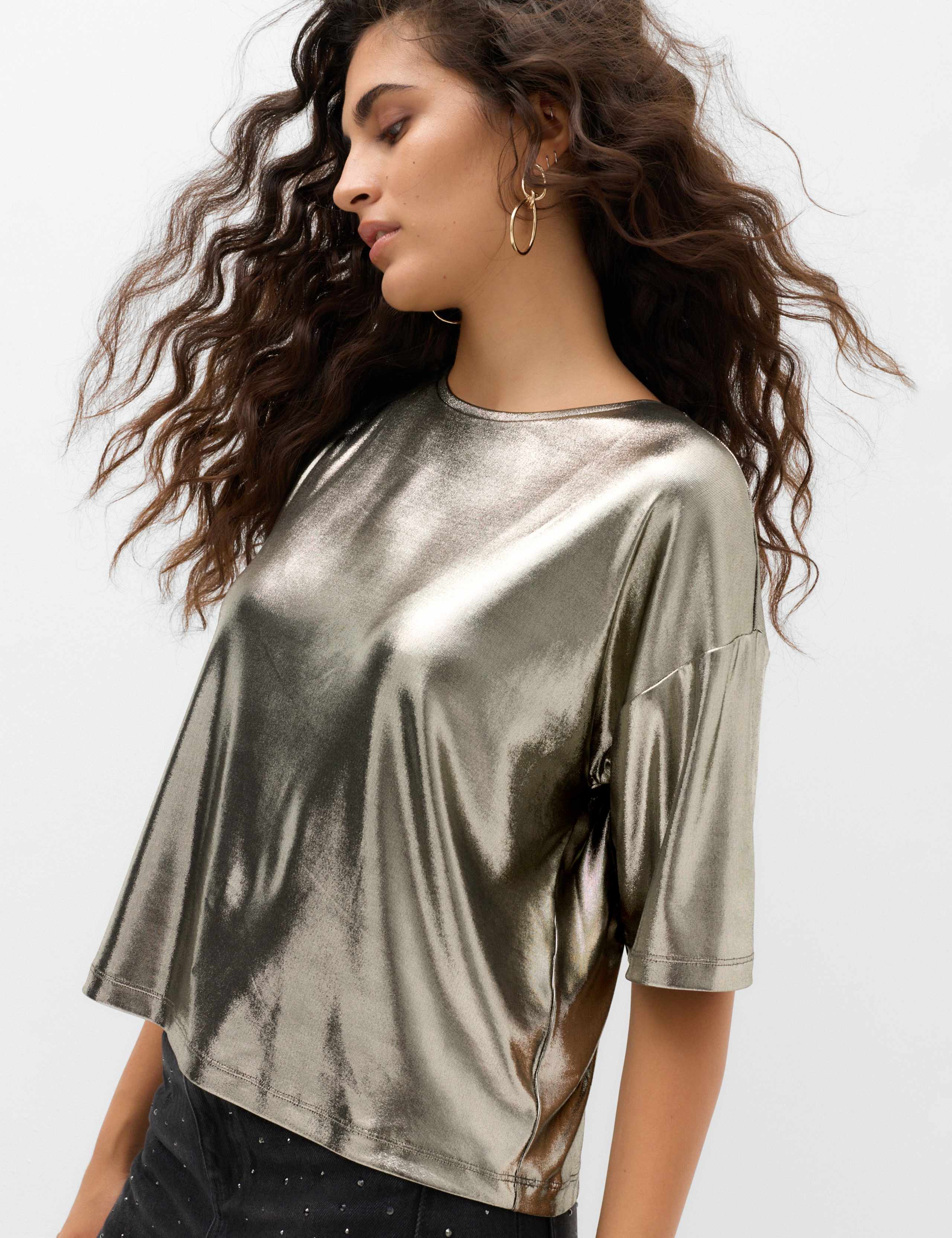 Metallic Relaxed T-Shirt 1 of 6