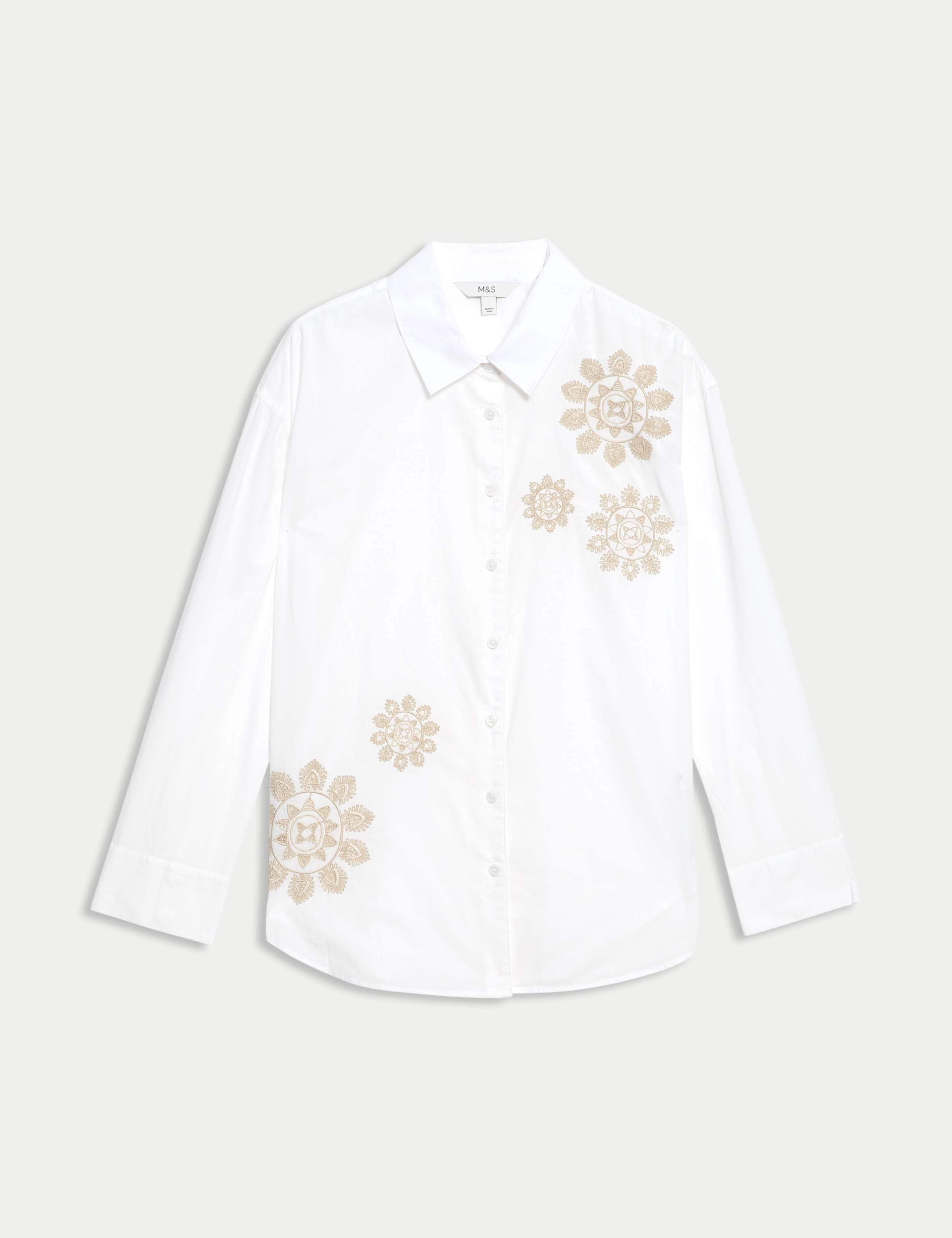 Pure Cotton Embroidered Collared Shirt 2 of 5
