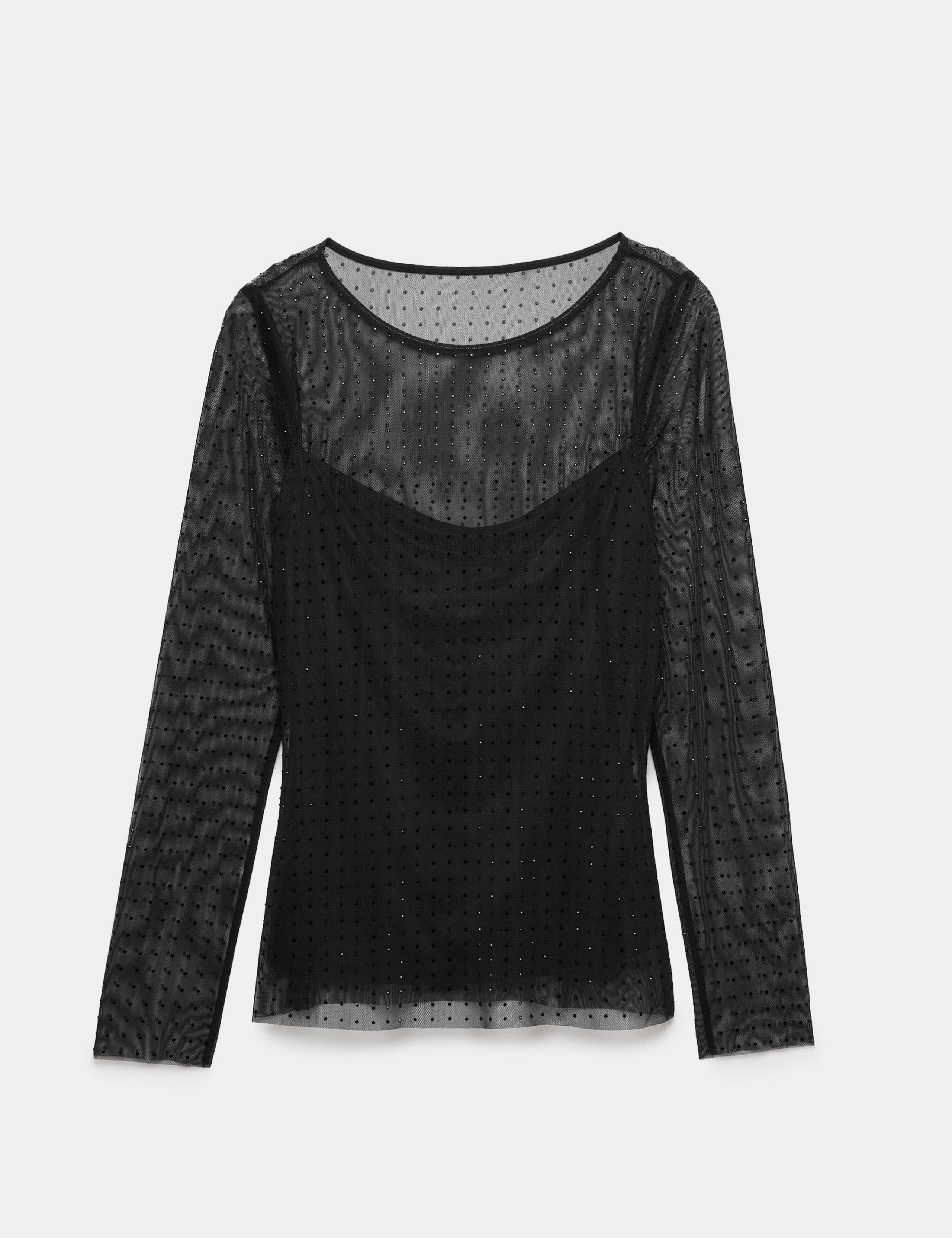 Mesh Sparkly Regular Fit Top 2 of 6