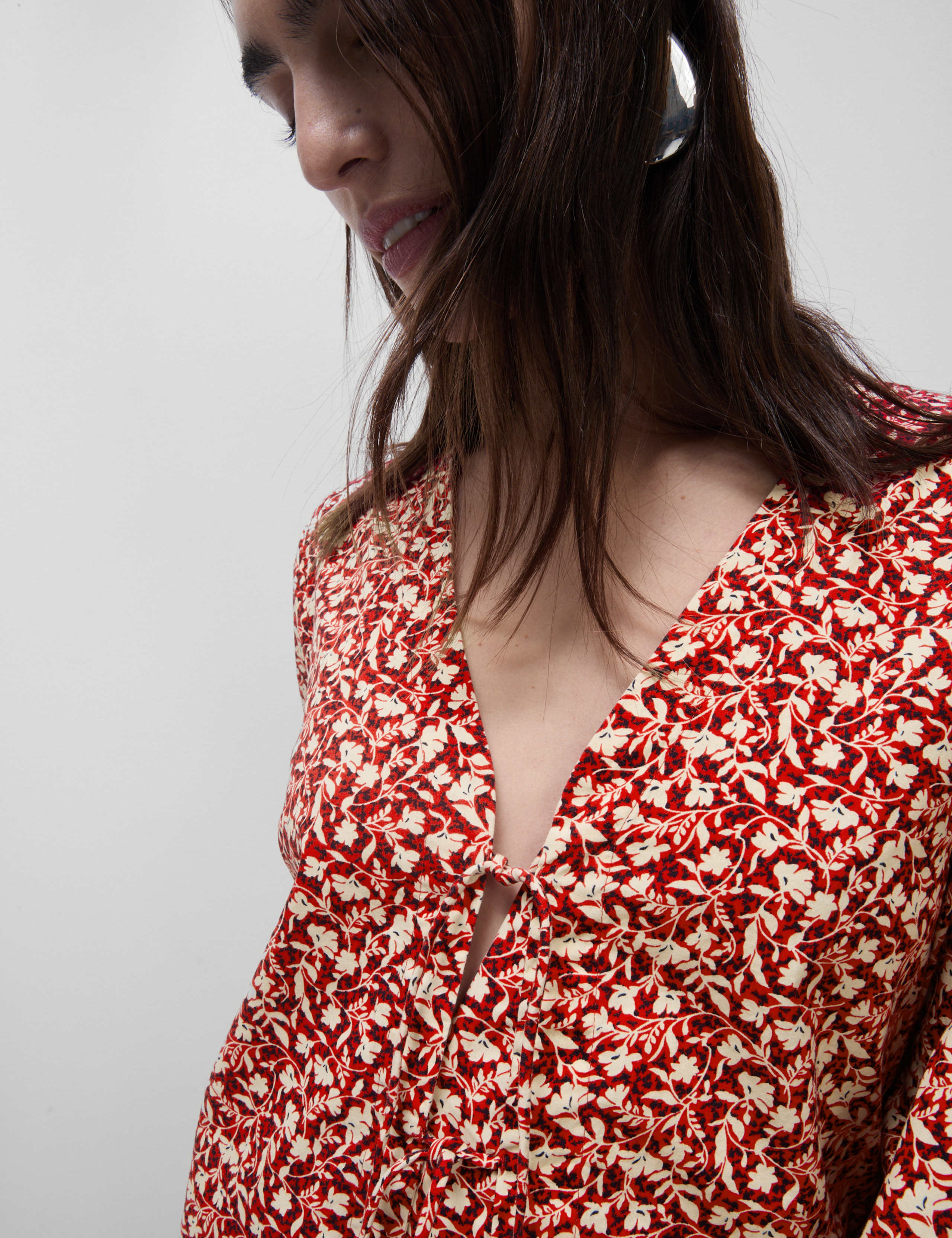 Pure Cotton Printed Tie Front Top 4 of 6