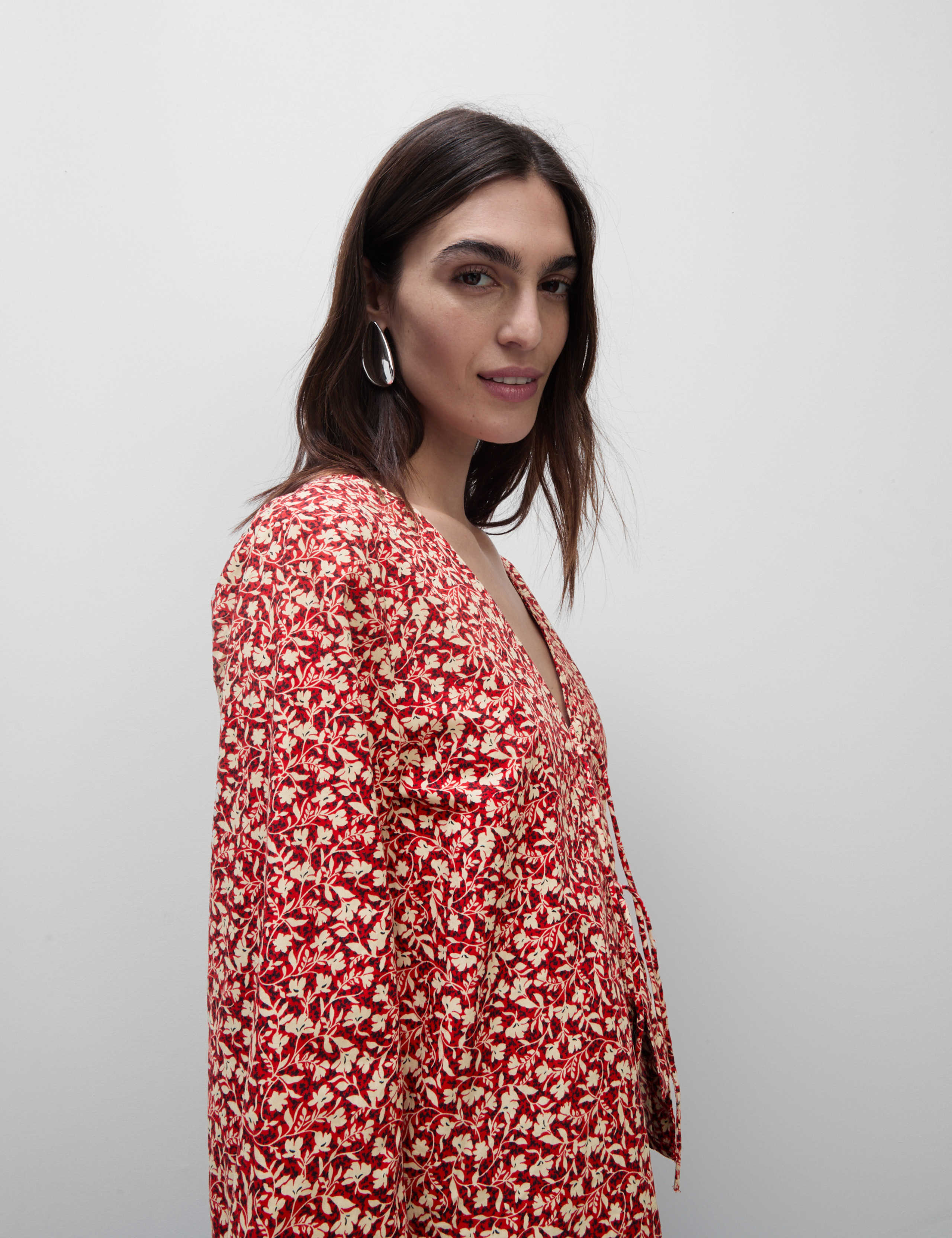 Pure Cotton Printed Tie Front Top 5 of 6