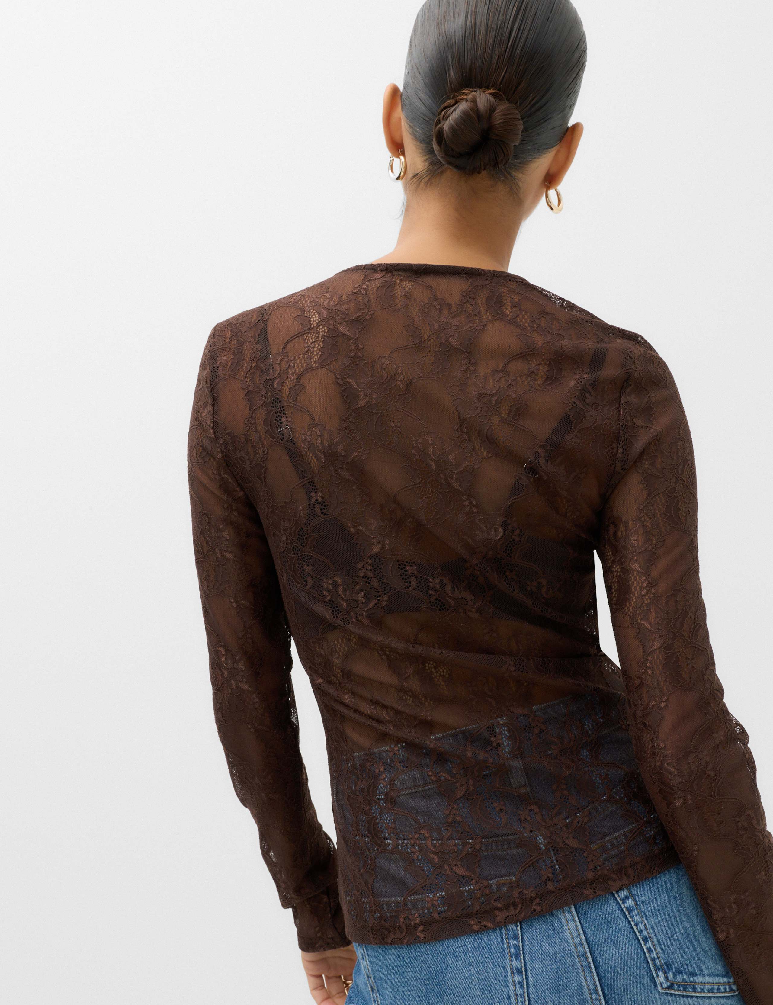 Lace Crew Neck Regular Fit Top 4 of 5