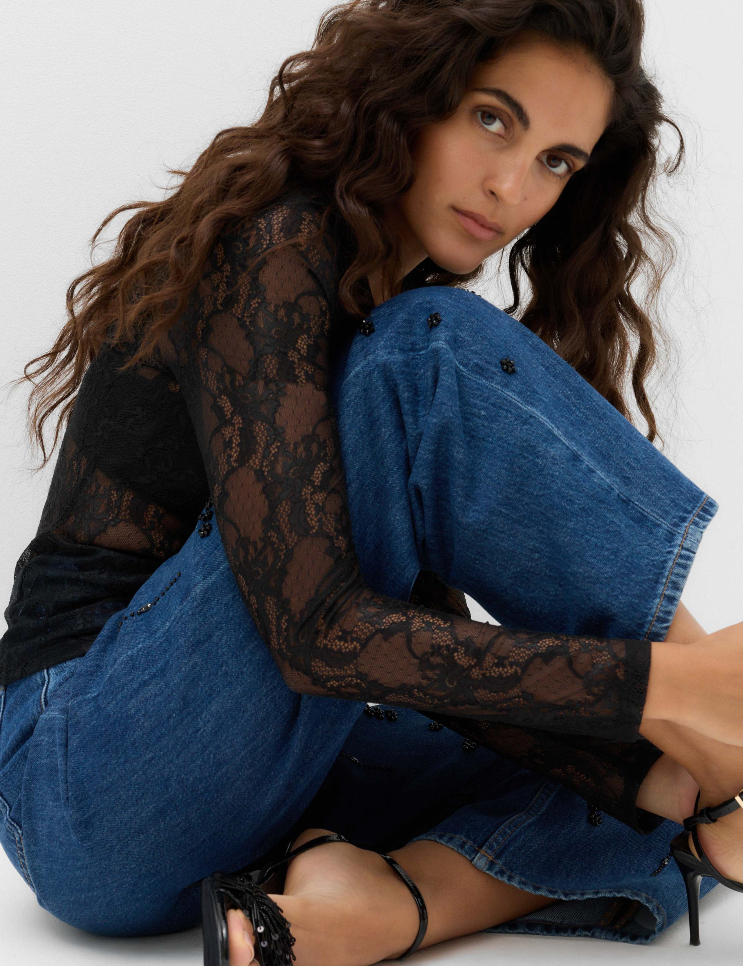 Lace Crew Neck Regular Fit Top 6 of 6