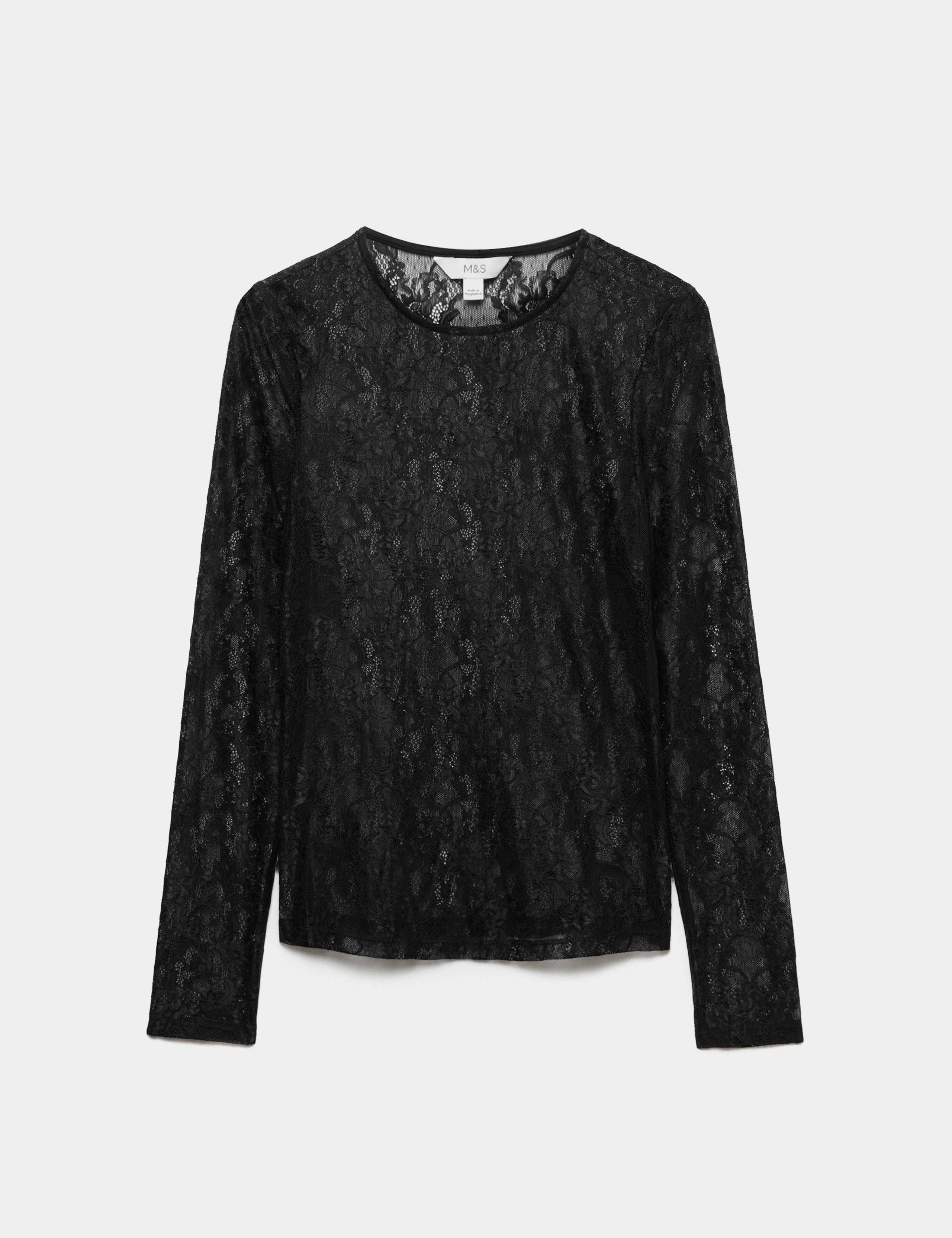 Lace Crew Neck Regular Fit Top 2 of 6