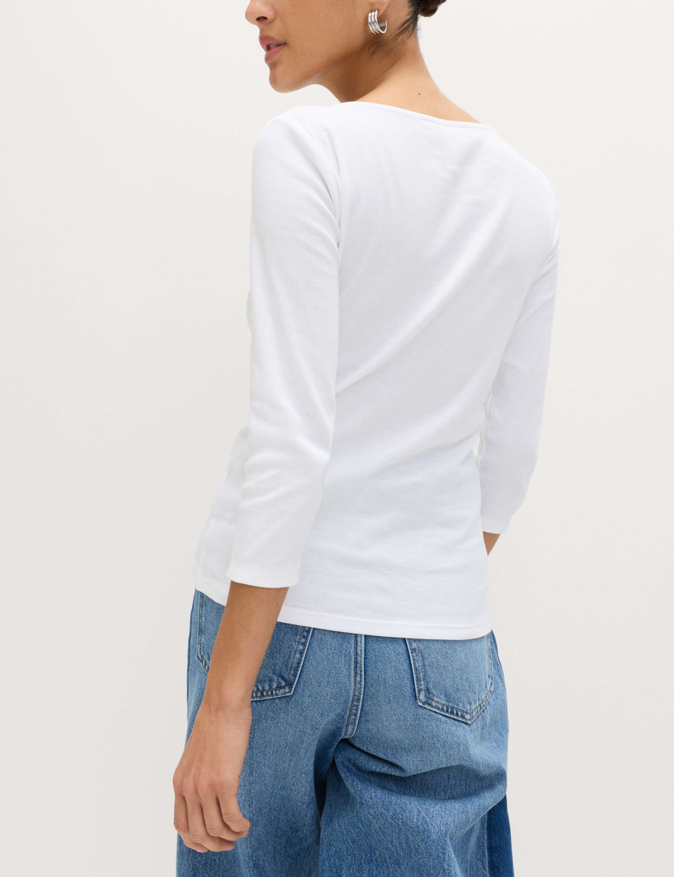 3 Pack Pure Cotton Slash Neck Slim Fit Tops 3 of 4