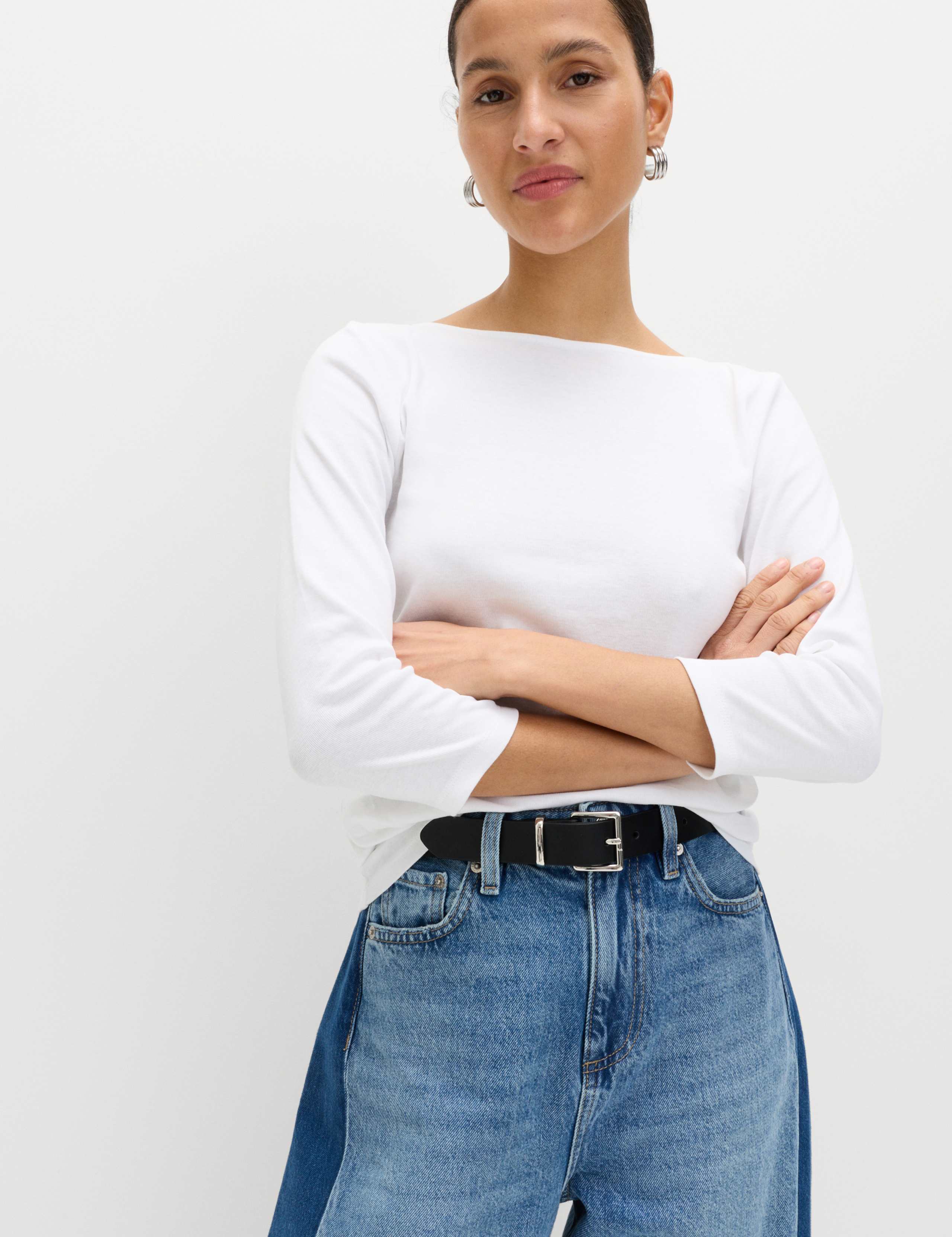 3 Pack Pure Cotton Slash Neck Slim Fit Tops 4 of 4