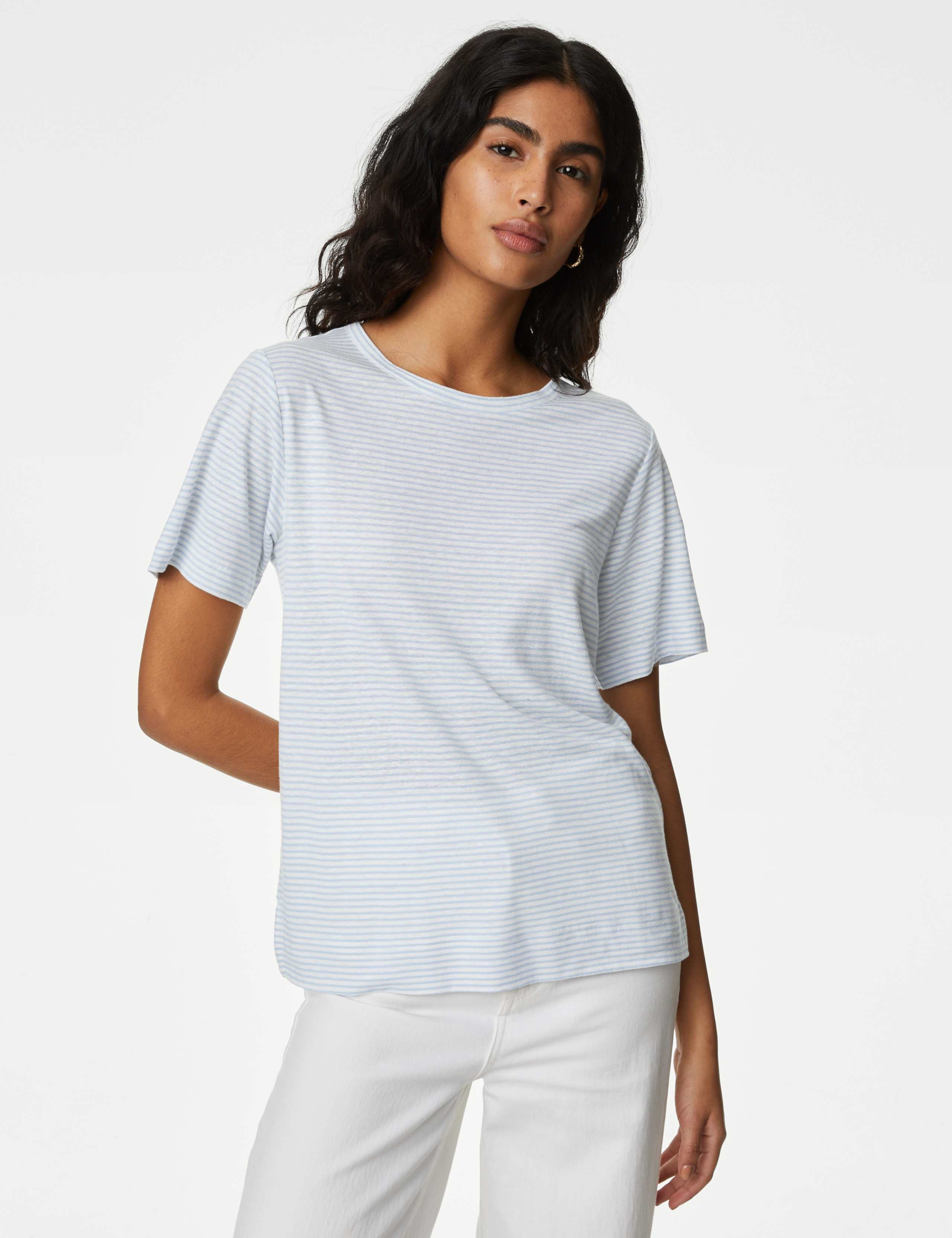 Linen Blend Striped T-Shirt 1 of 5