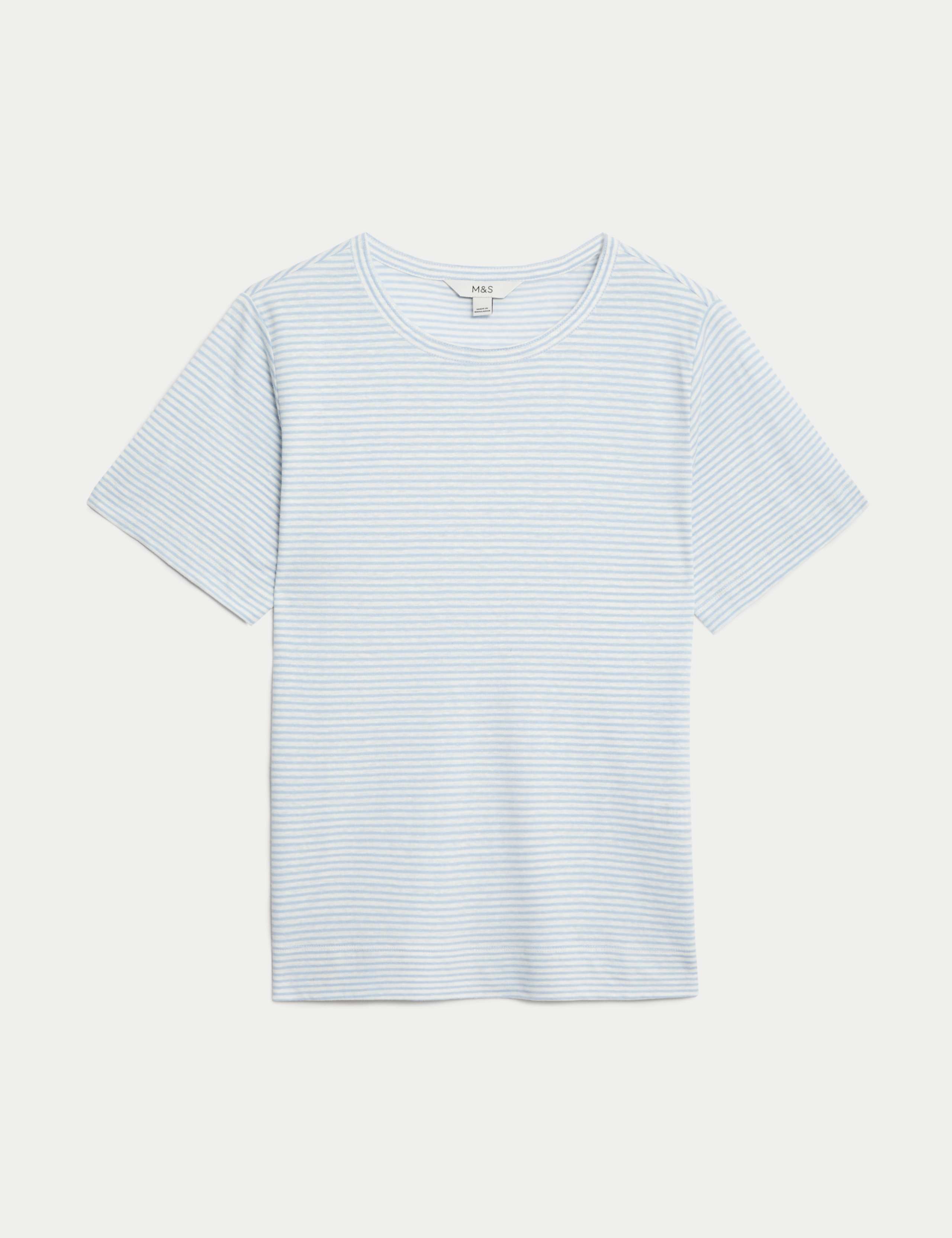 Linen Blend Striped T-Shirt 2 of 5