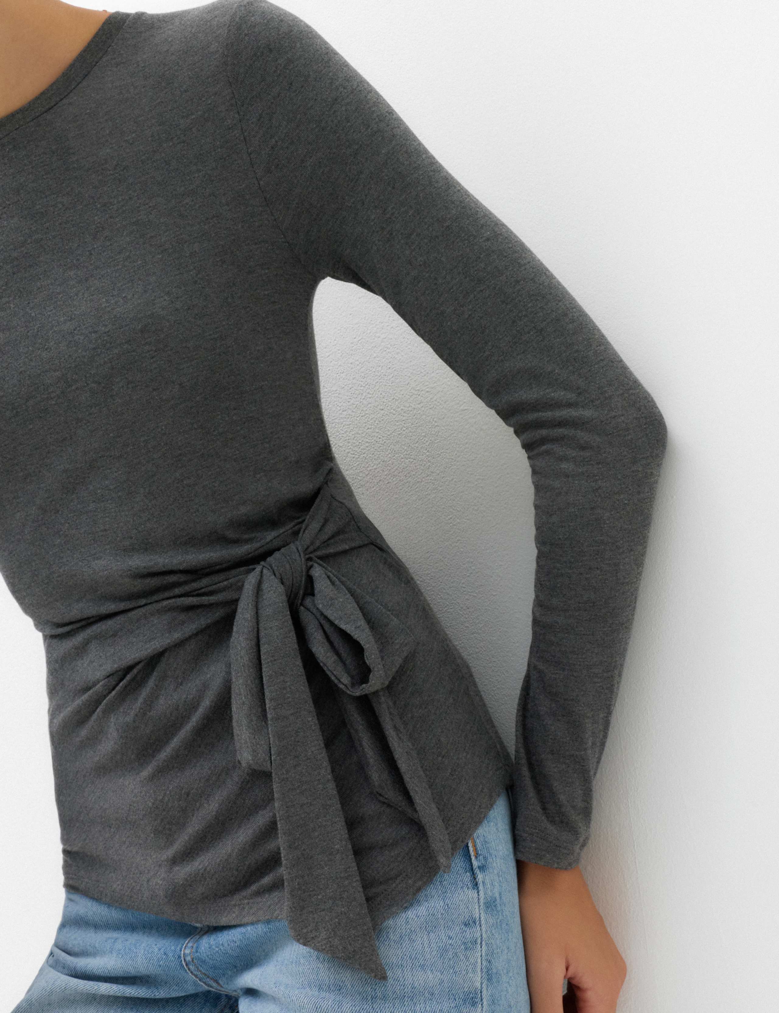 Cosy Tie Front Regular Fit Top 3 of 5
