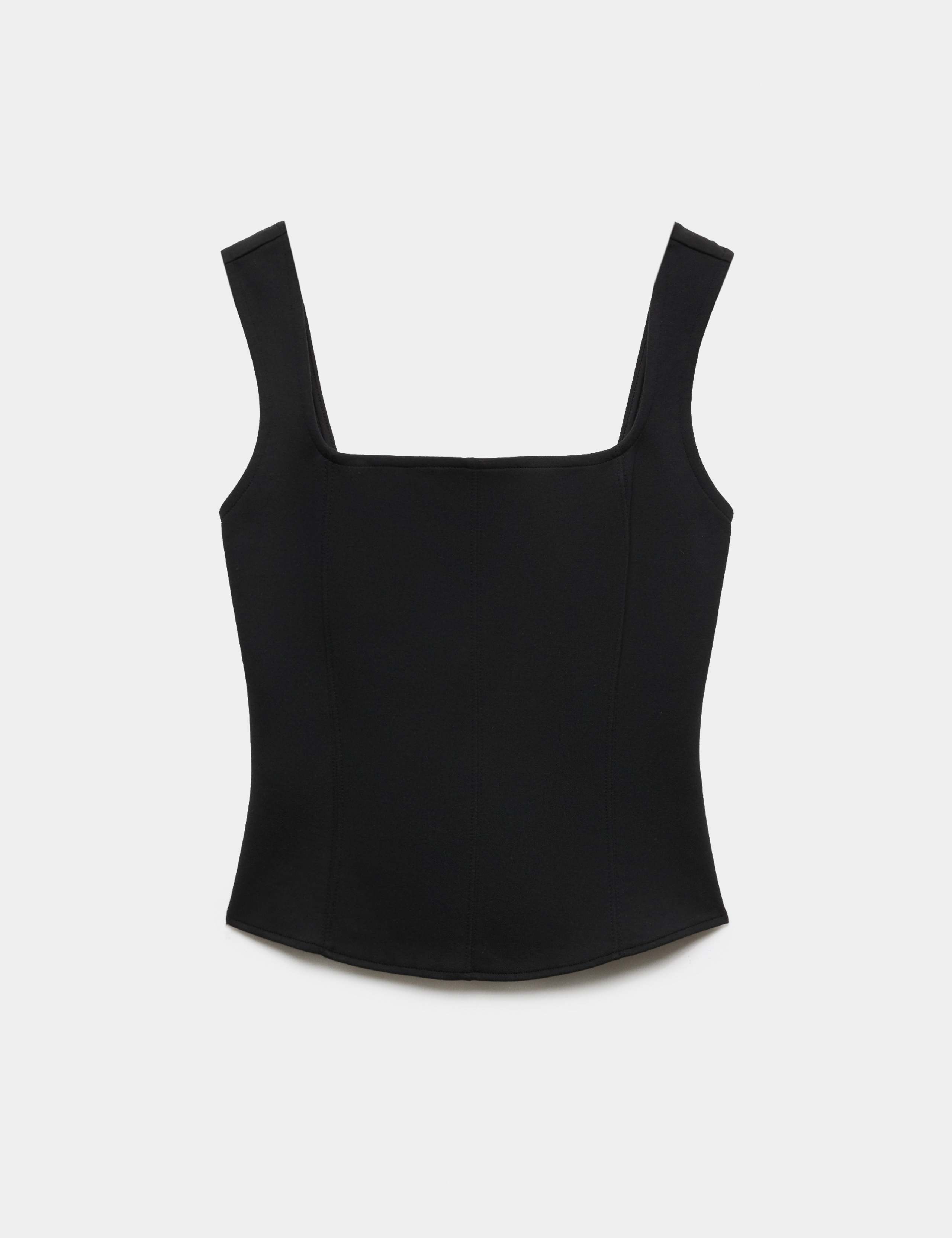 Cotton Rich Square Neck Crop Vest 1 of 1