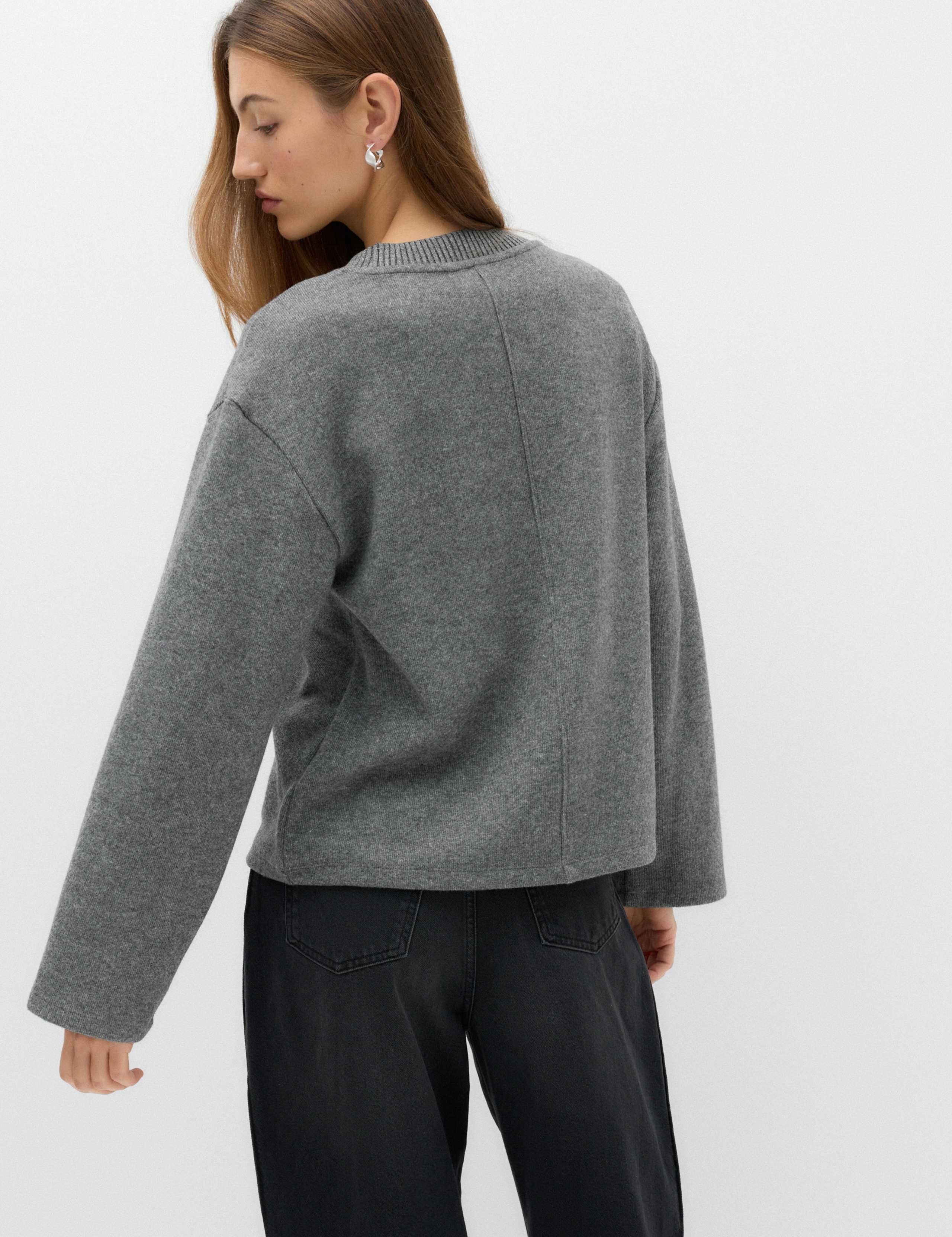 Textured Crew Neck Cosy Sweatshirt 4 of 5