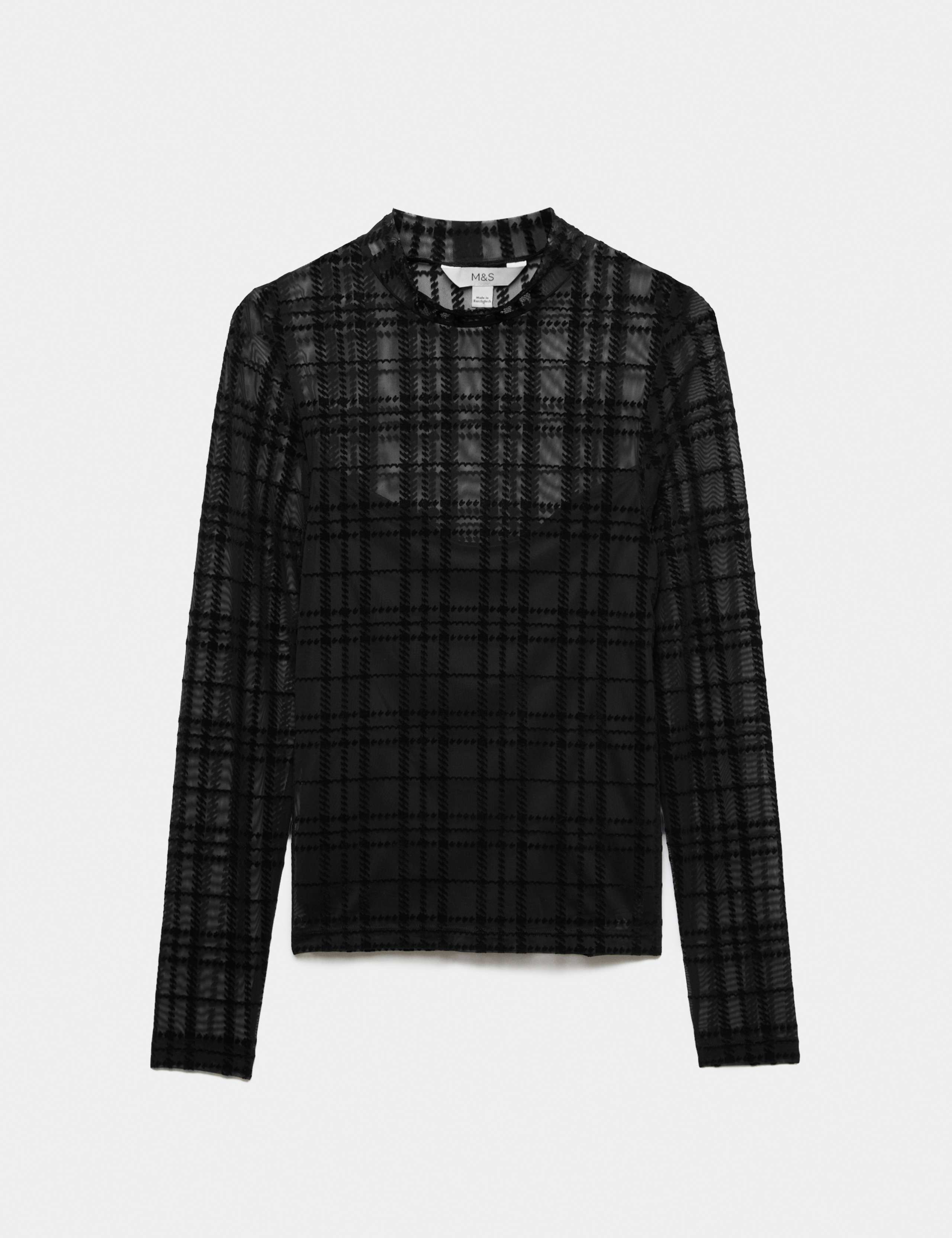Velvet Mesh Funnel Neck Top 2 of 5