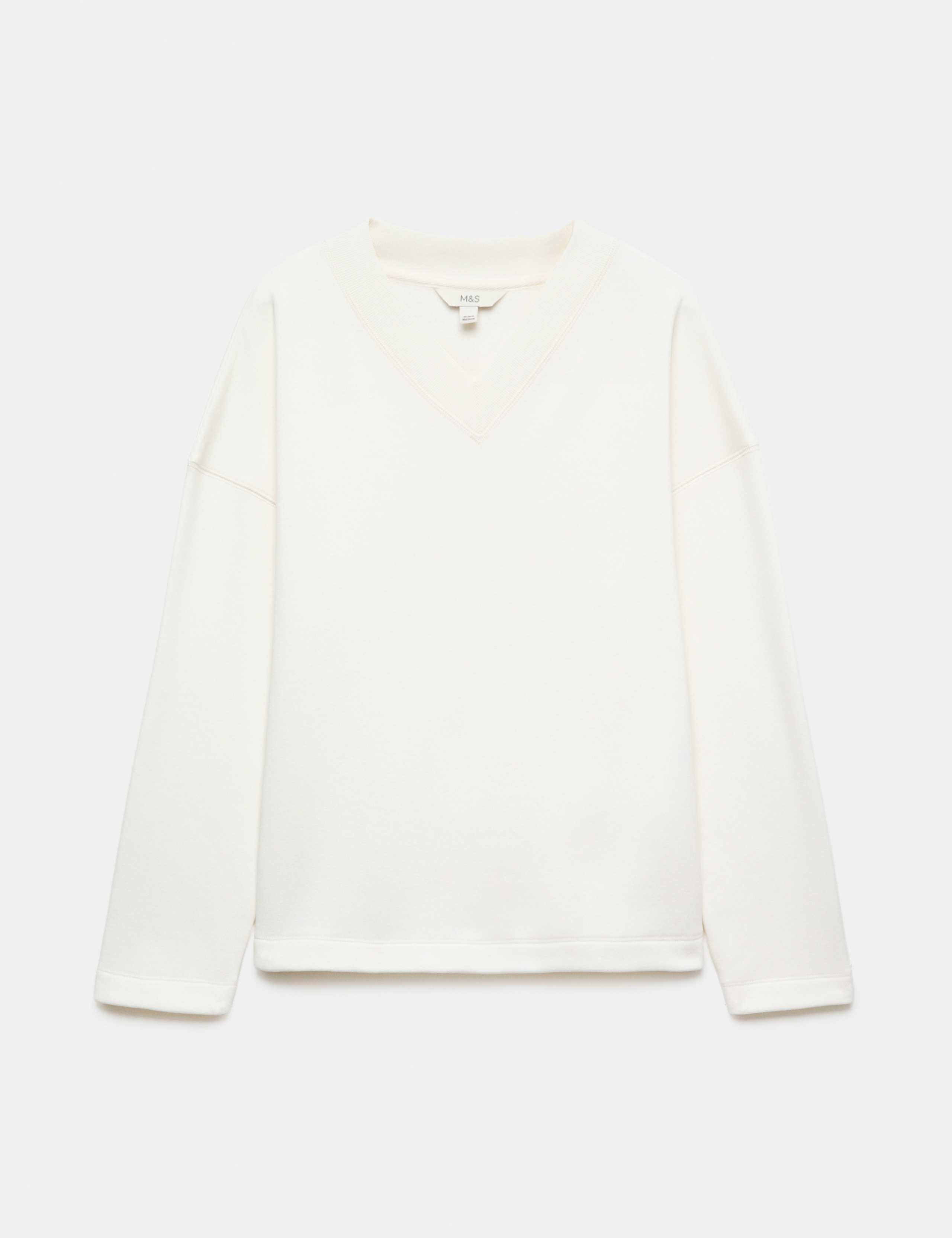 Cotton Rich V Neck Relaxed Sweatshirt 2 of 5