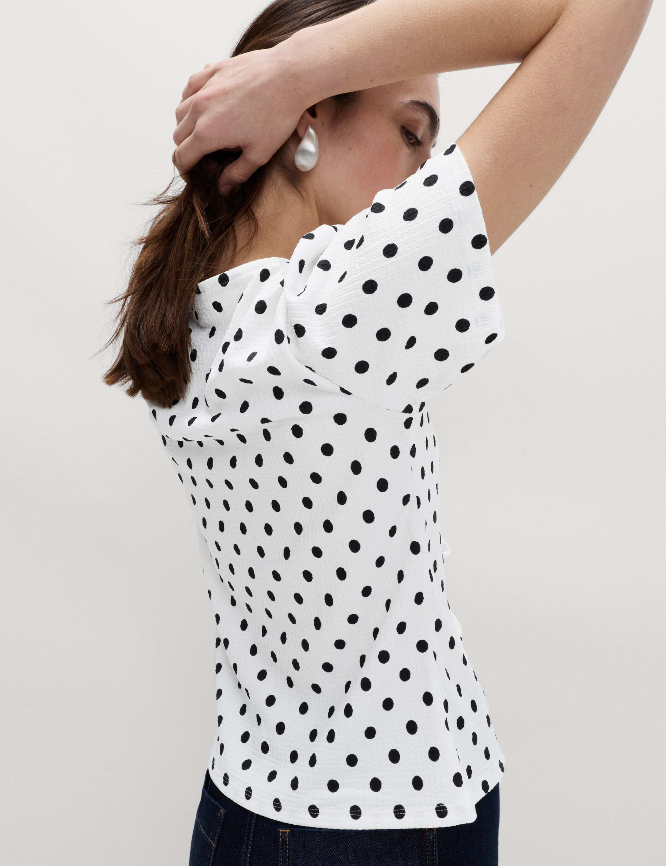 Gingham Textured V-Neck Tie Front Top 5 of 6