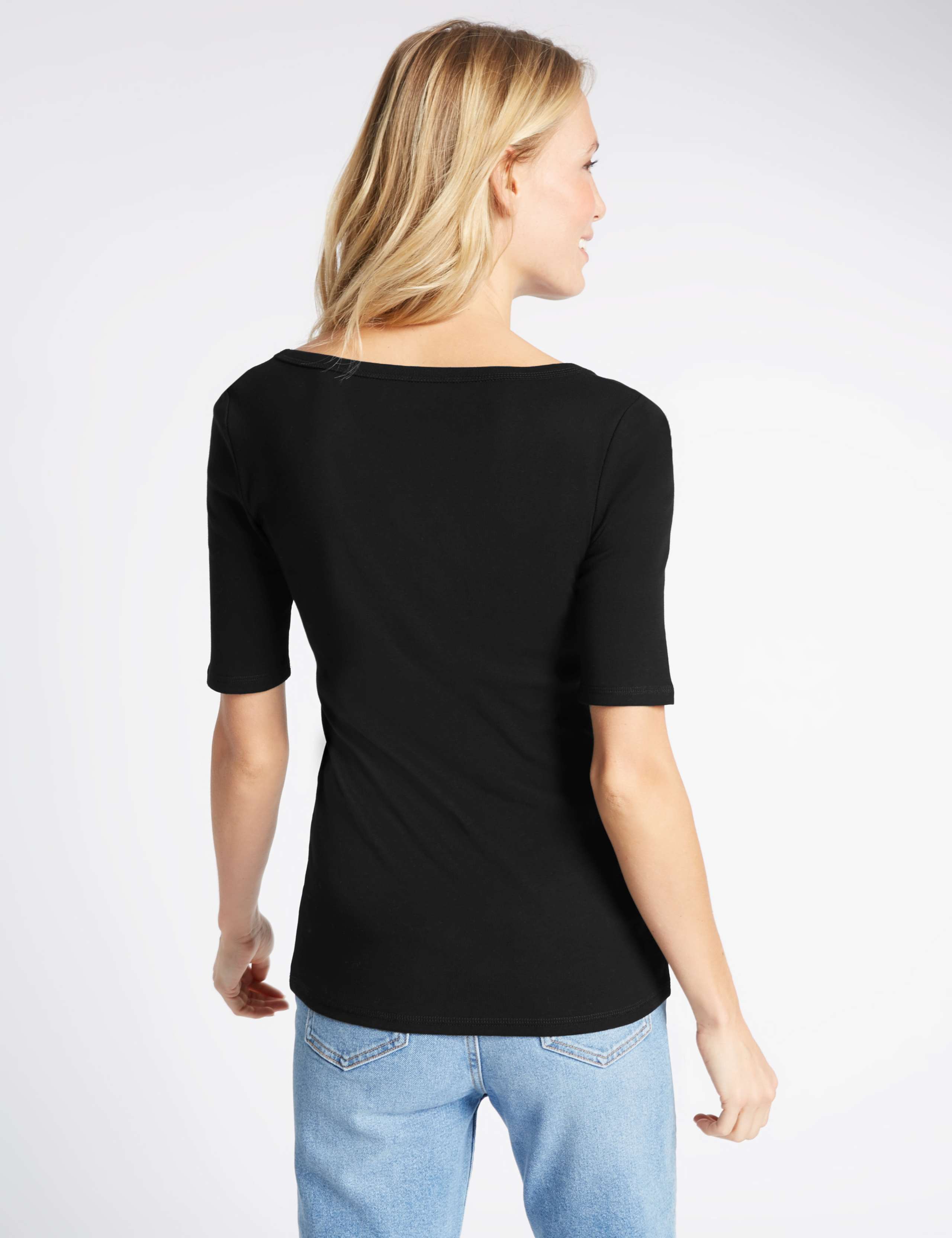 Pure Cotton Scoop Neck Half Sleeve T-Shirt 2 of 3
