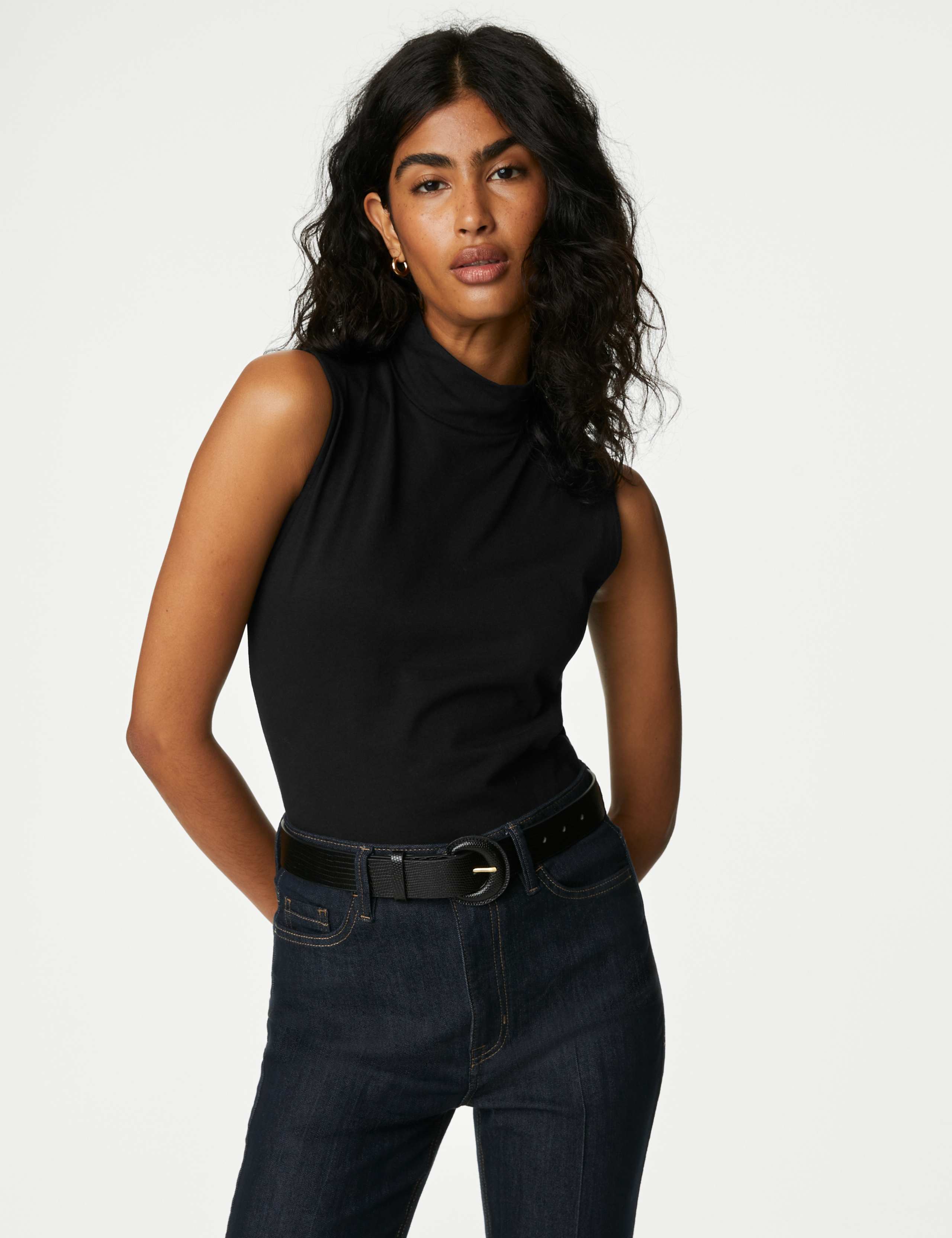 Cotton Rich Funnel Neck Vest Top 4 of 5