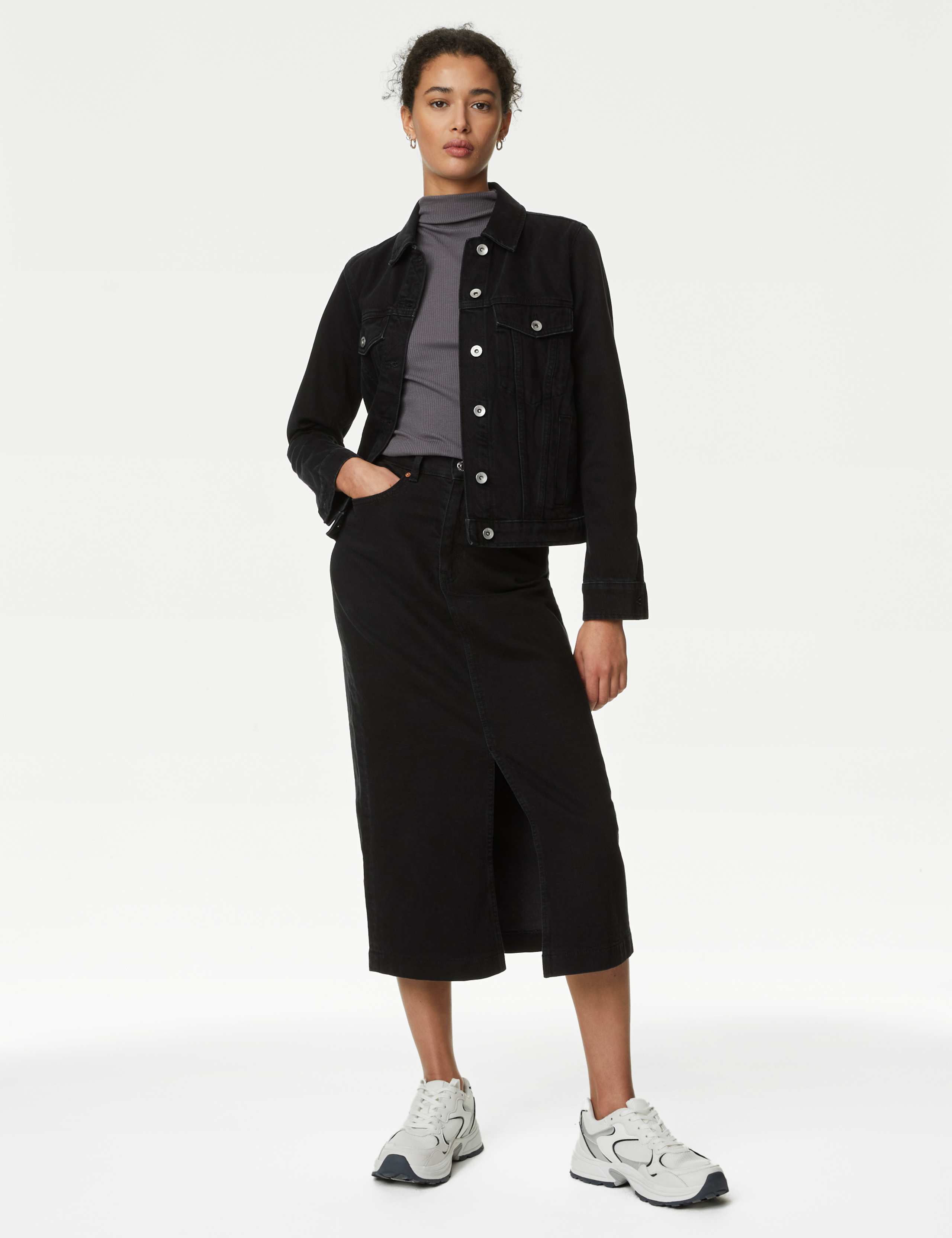 Cotton Blend Funnel Neck Vest 1 of 5