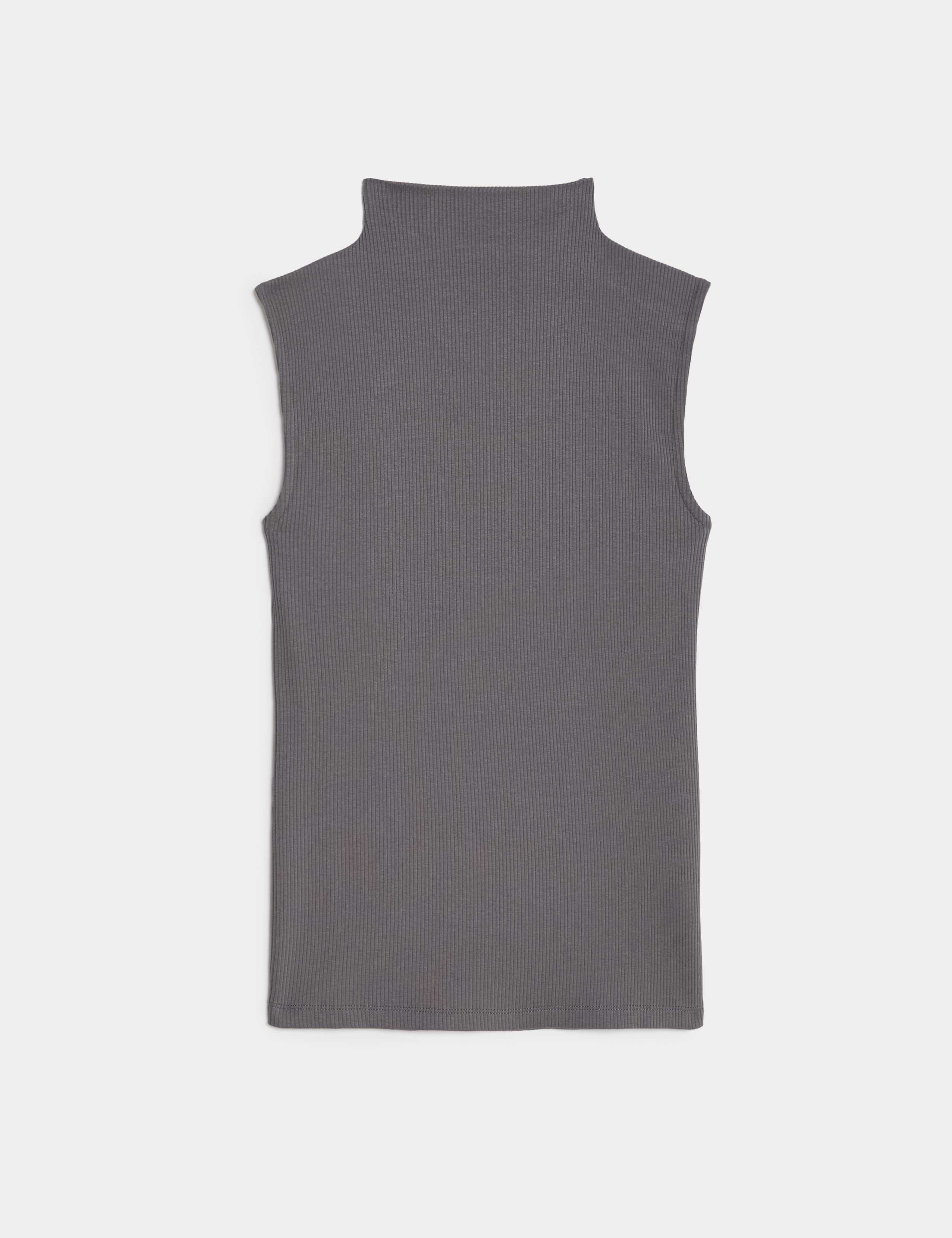 Cotton Blend Funnel Neck Vest 2 of 5