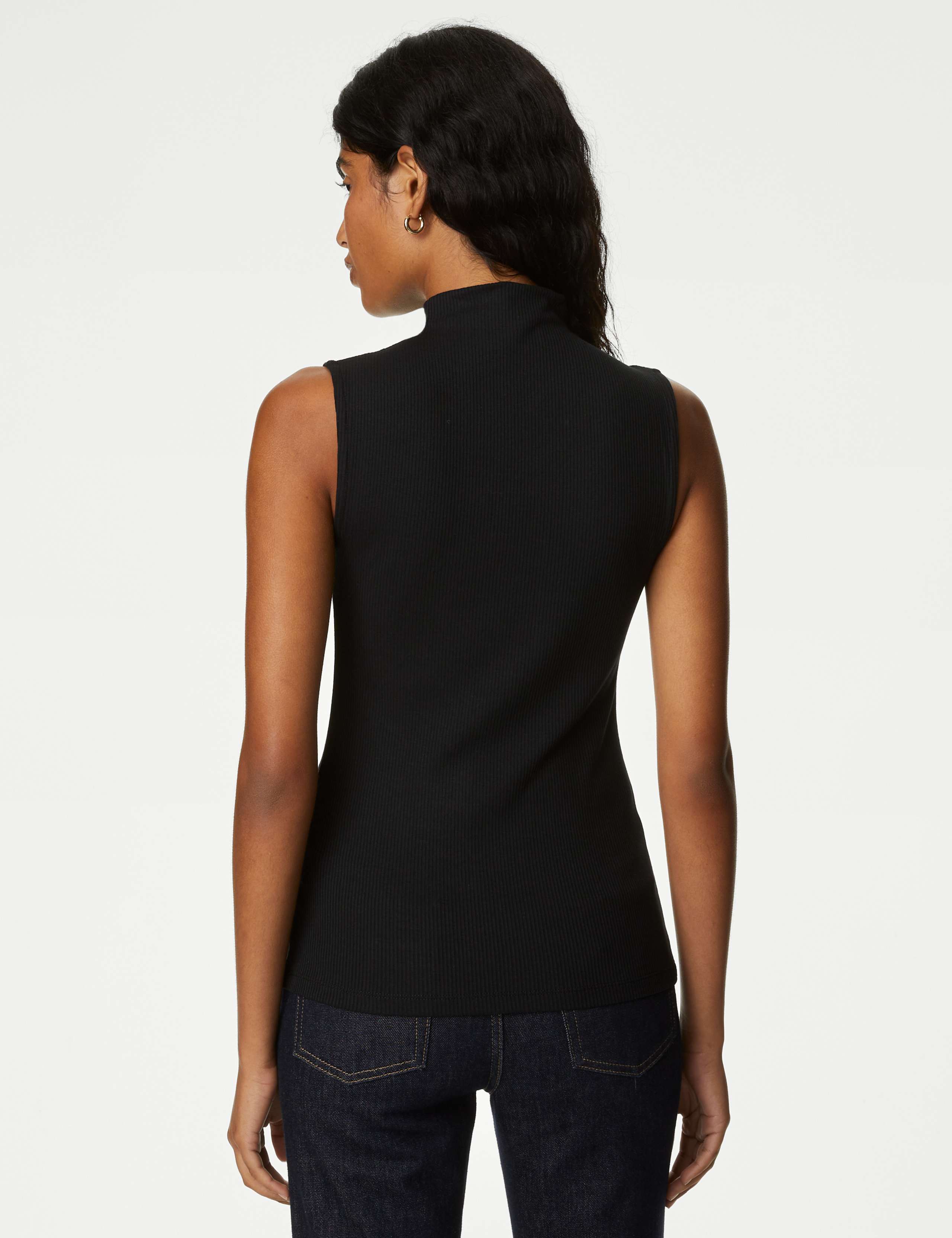 Cotton Blend Funnel Neck Vest 5 of 5