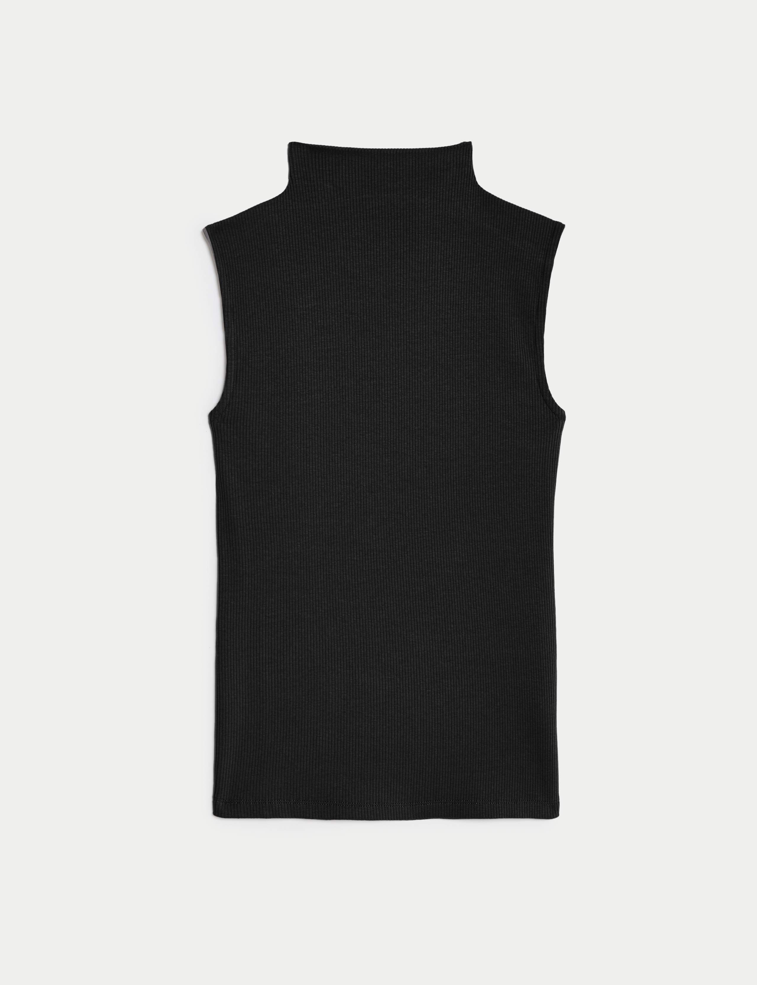 Cotton Blend Funnel Neck Vest 2 of 5