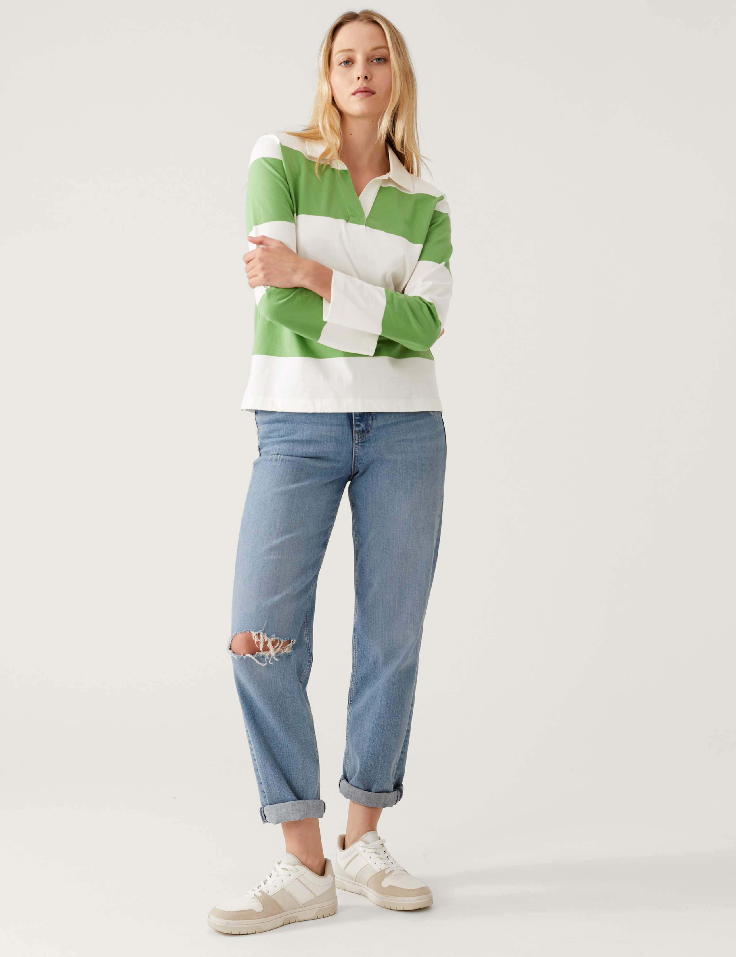 Pure Cotton Striped Rugby Top 3 of 5