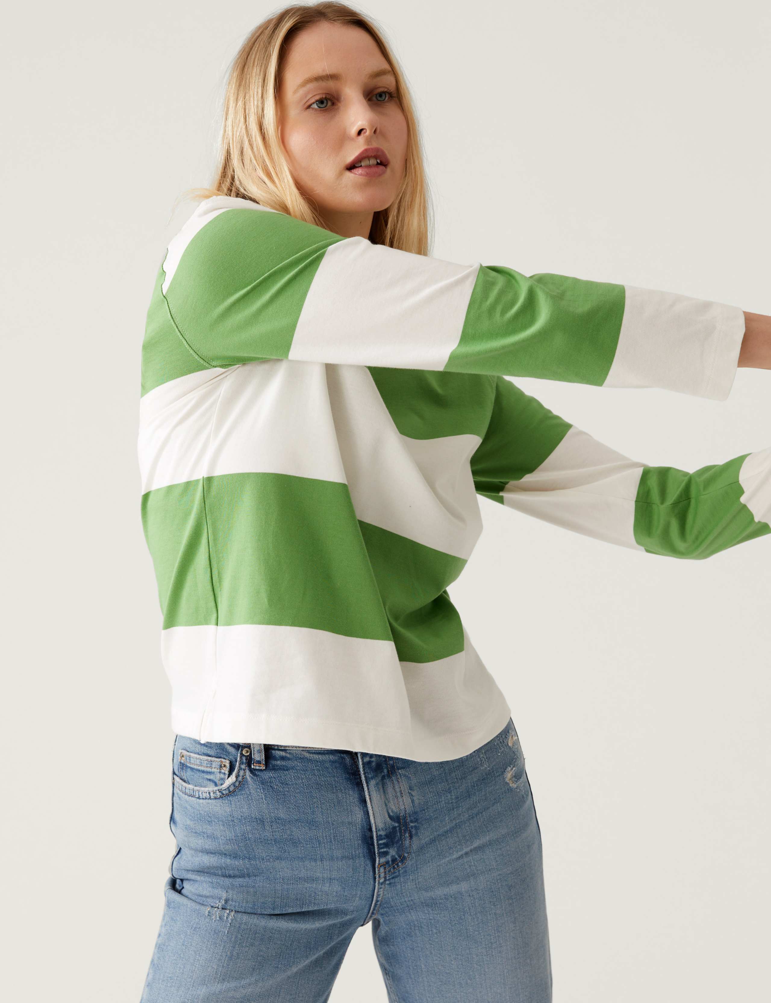Pure Cotton Striped Rugby Top 5 of 5