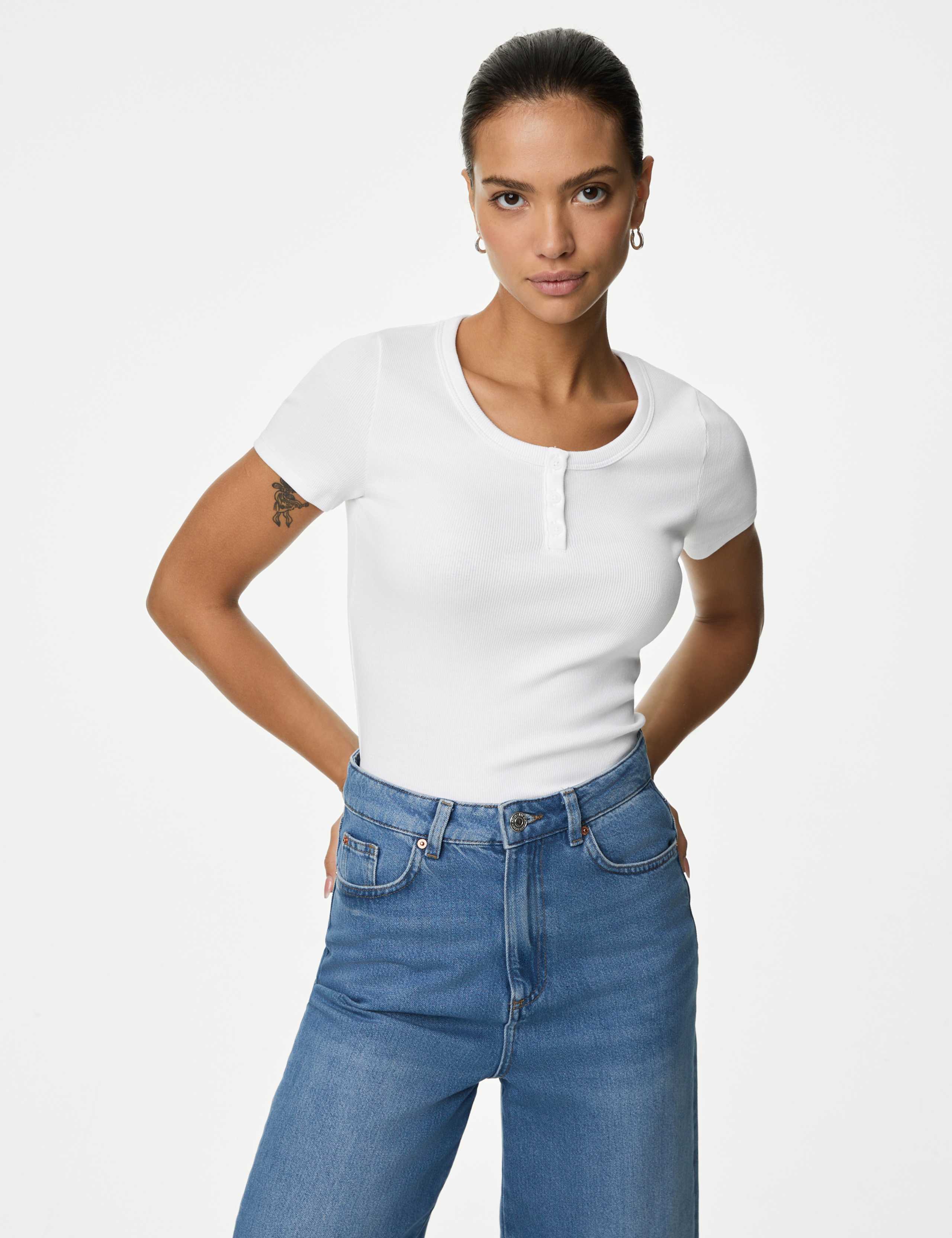 Cotton Rich Short Sleeve Henley Top 4 of 5