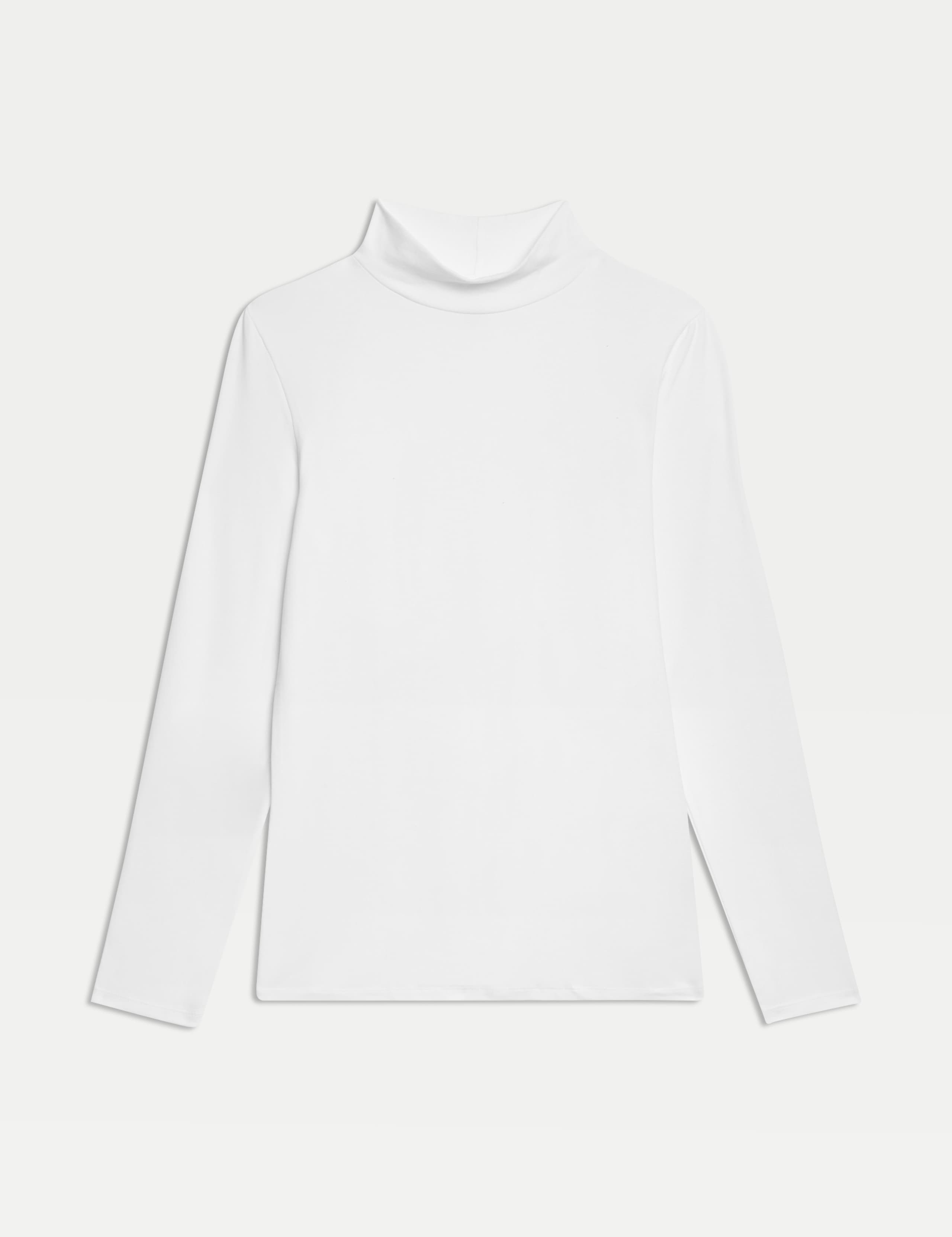 Cotton Rich Funnel Neck Slim Fit Top 2 of 5