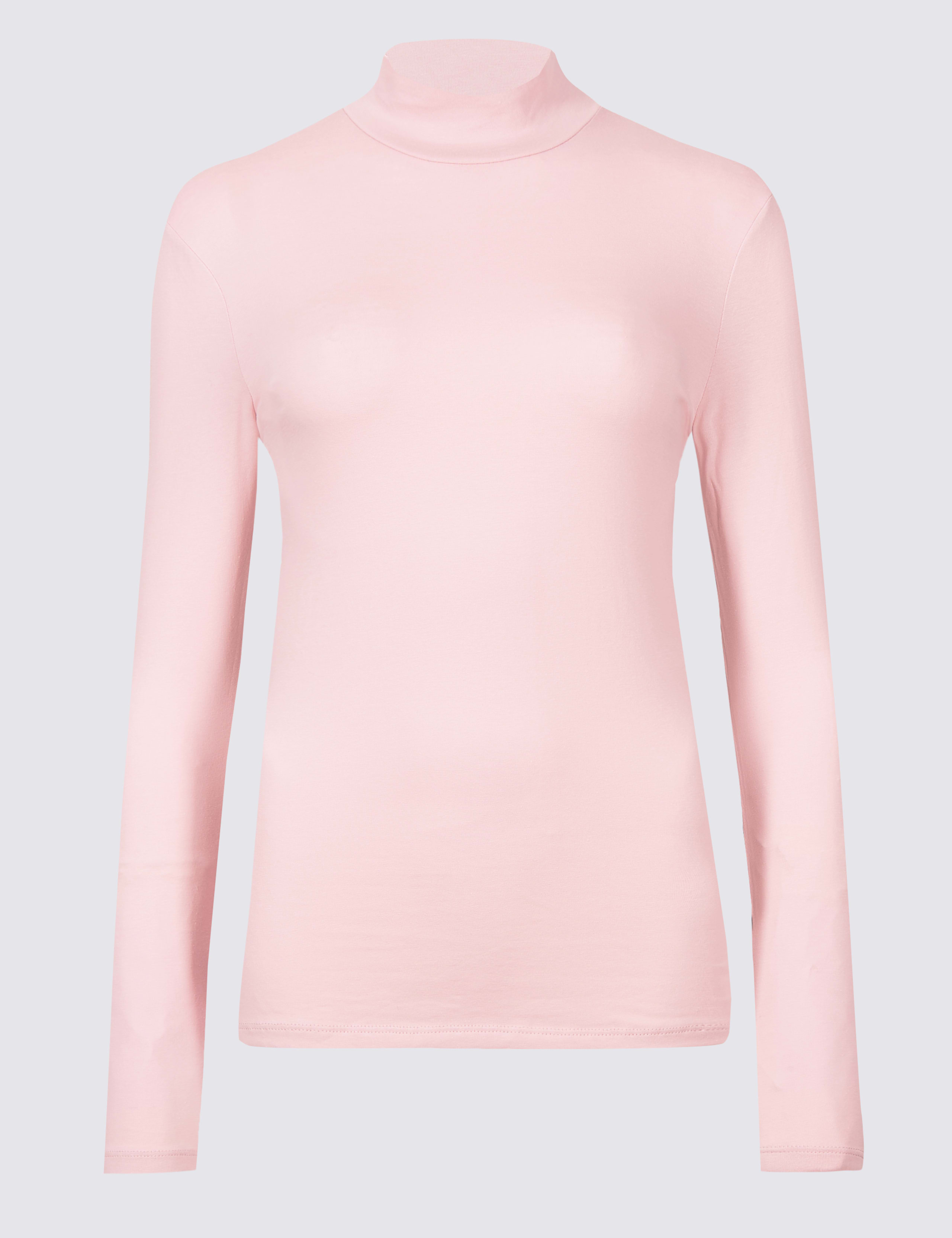 Funnel Neck Long Sleeve Fitted T-Shirt 2 of 4