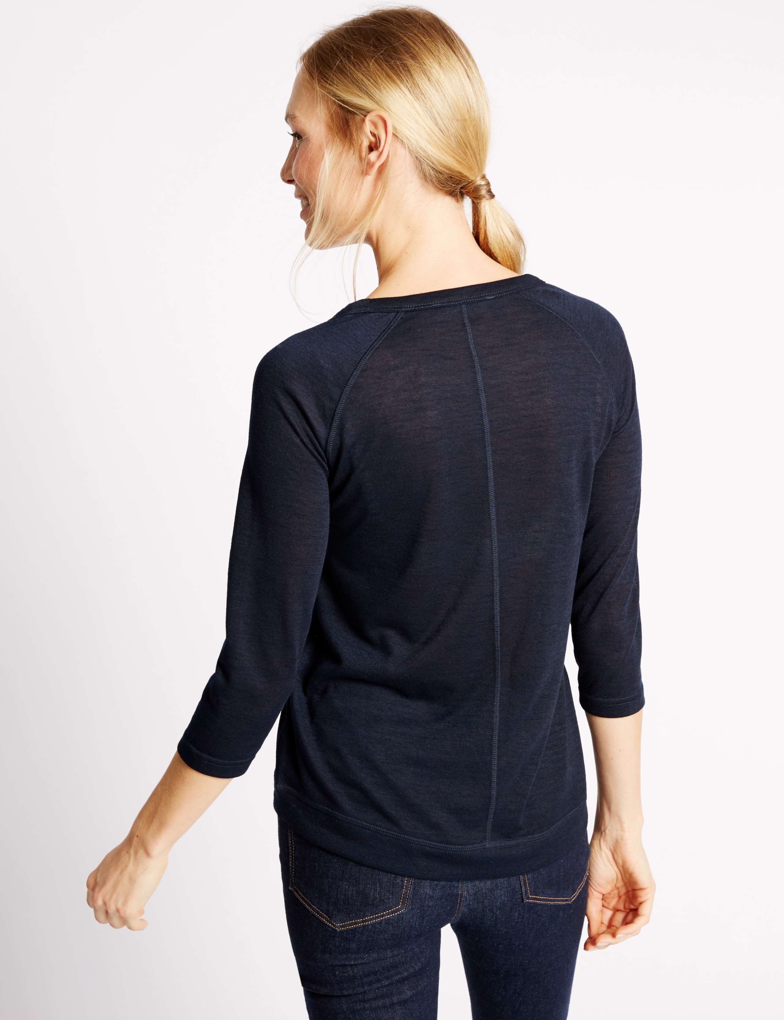 Floral Print 3/4 Sleeve T-Shirt 3 of 4