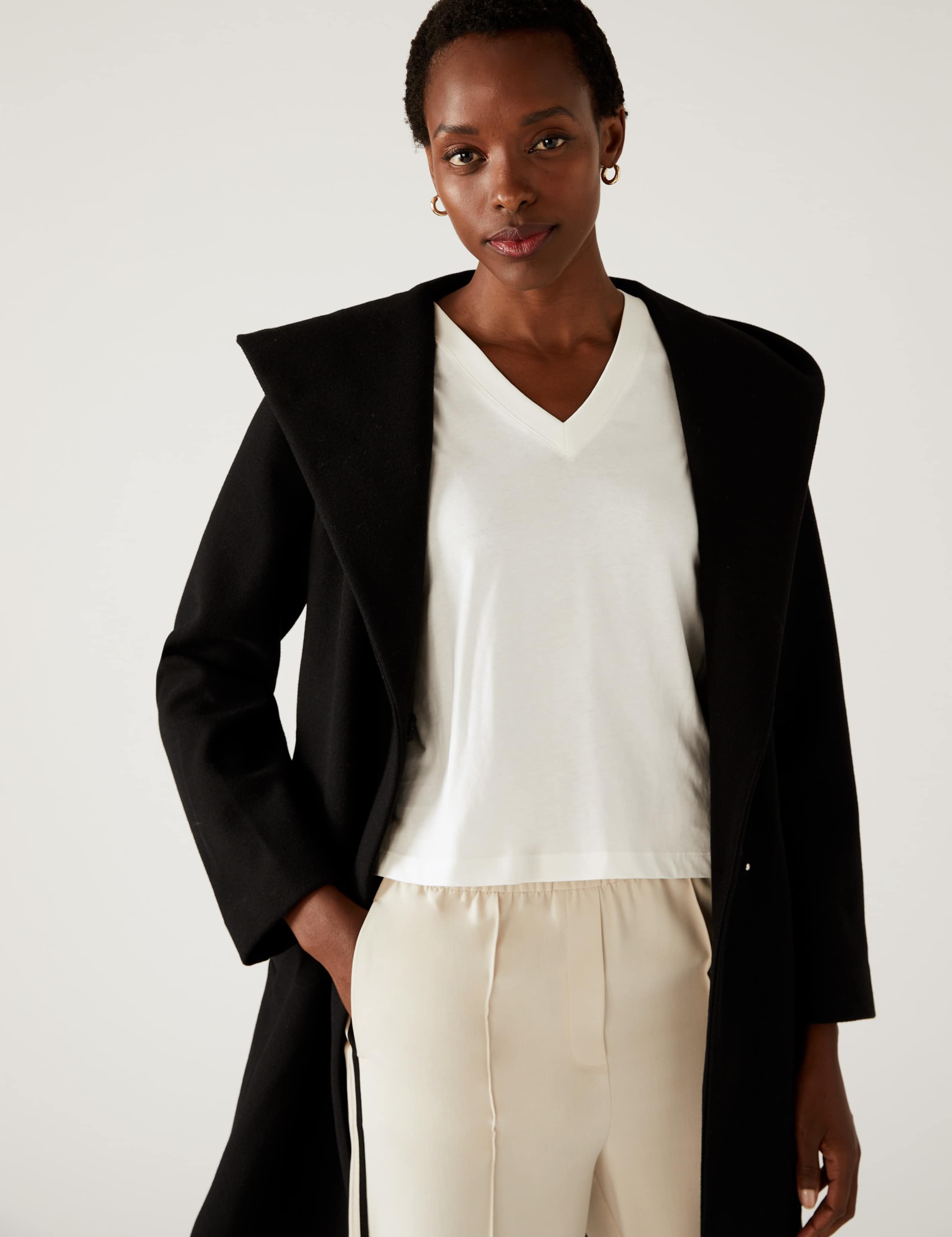 Pure Cotton V-Neck Crop T-Shirt 4 of 5