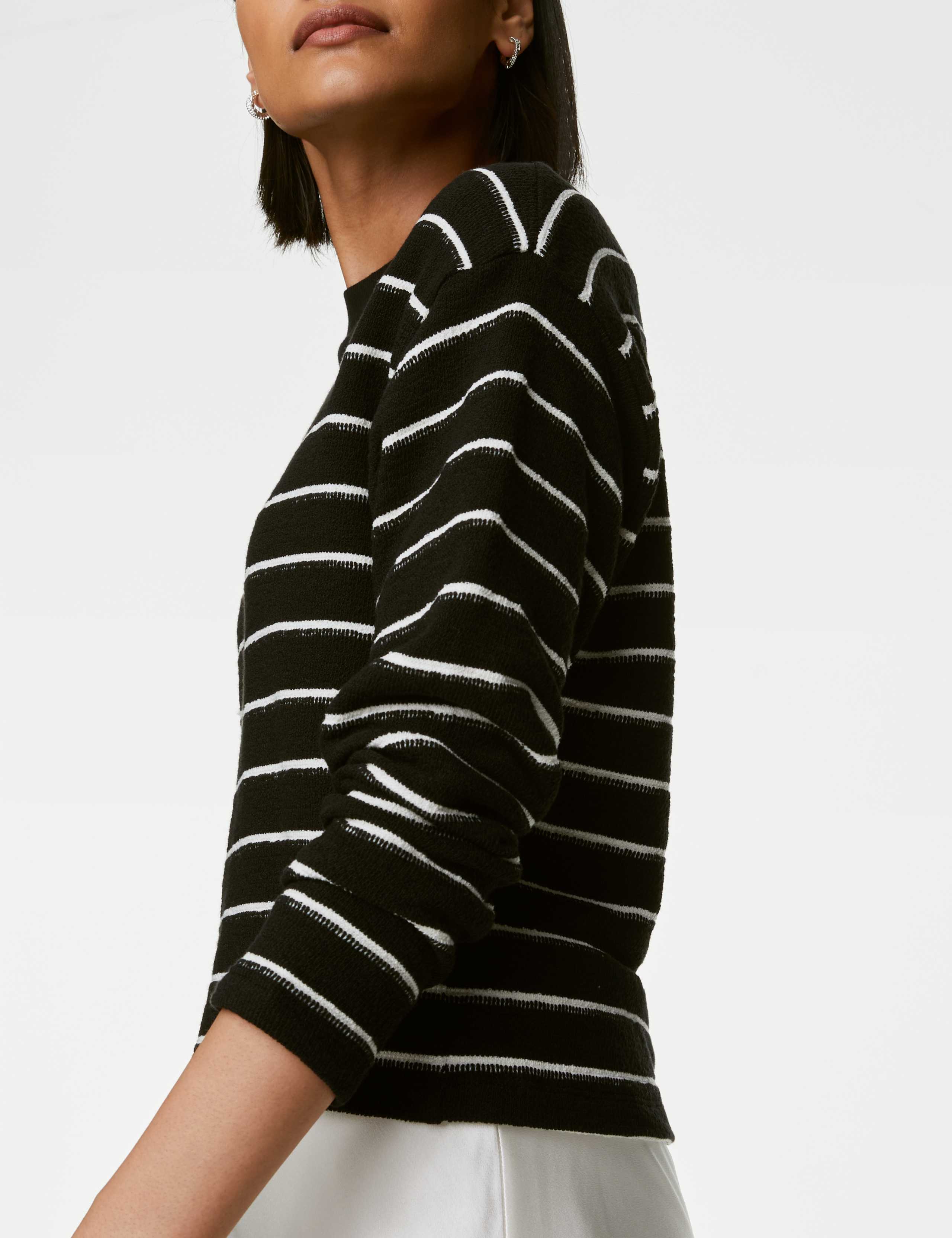 Cotton Rich Textured Striped Top 4 of 6