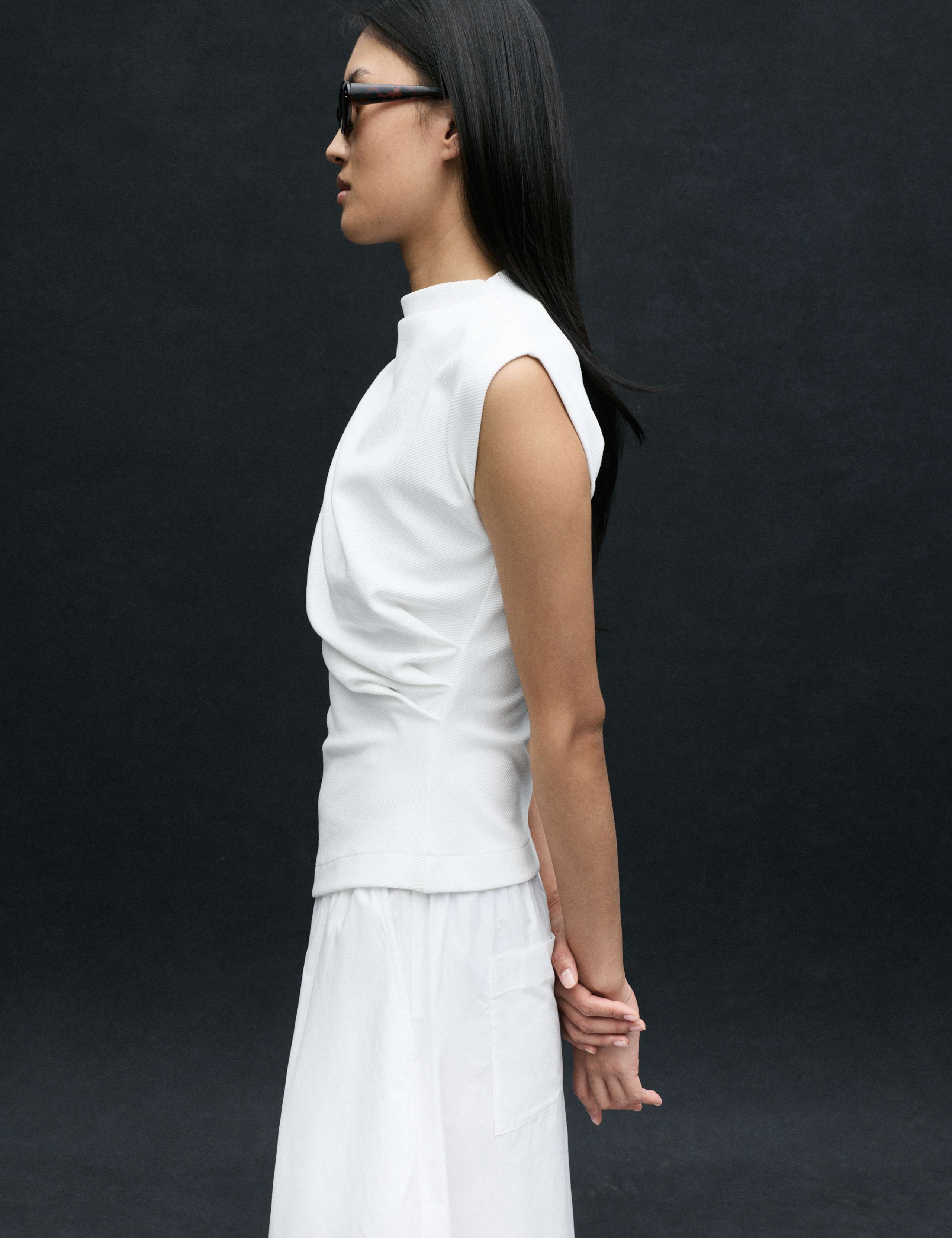 Cotton Rich Ribbed Drape Top 3 of 7