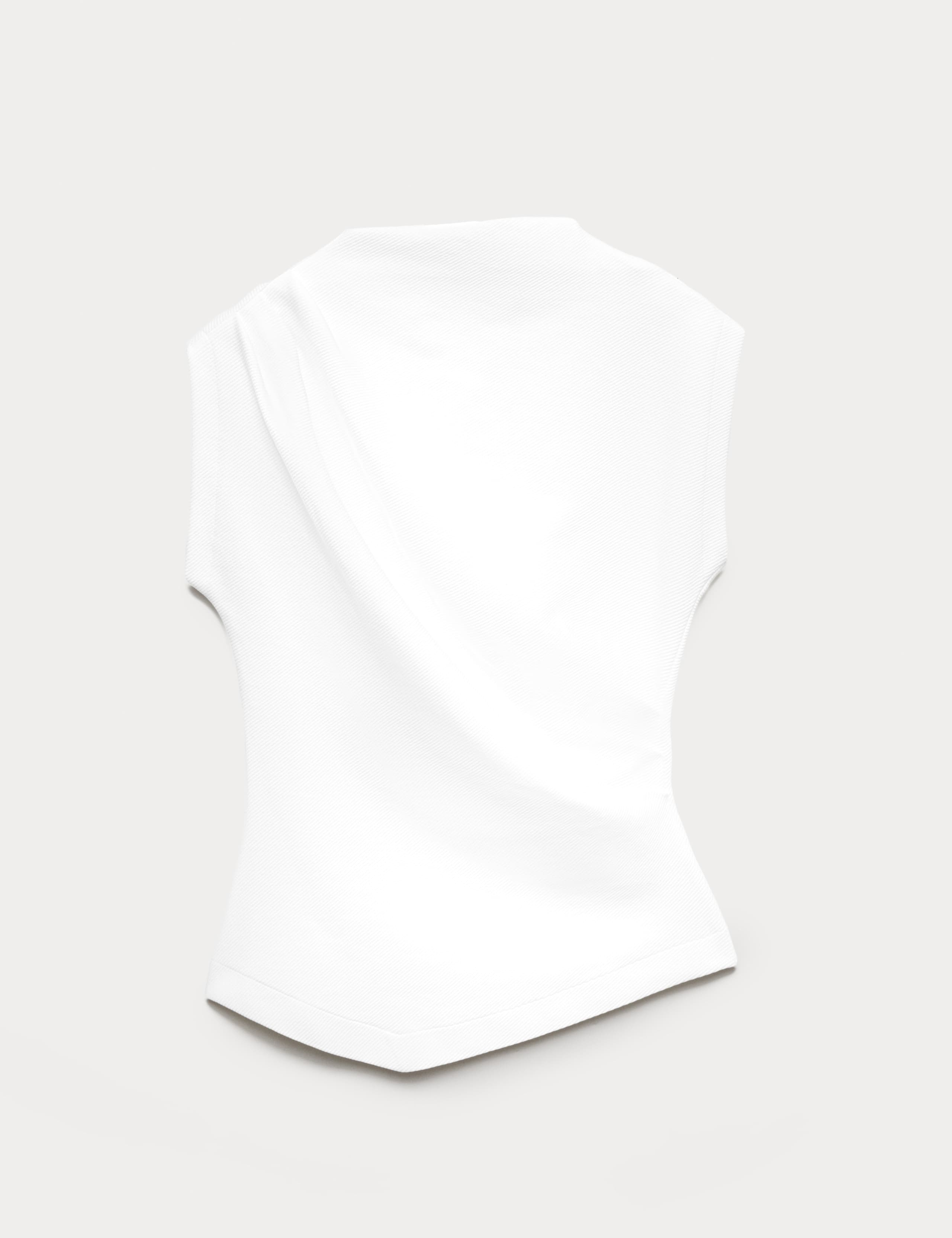 Cotton Rich Ribbed Drape Top 2 of 7