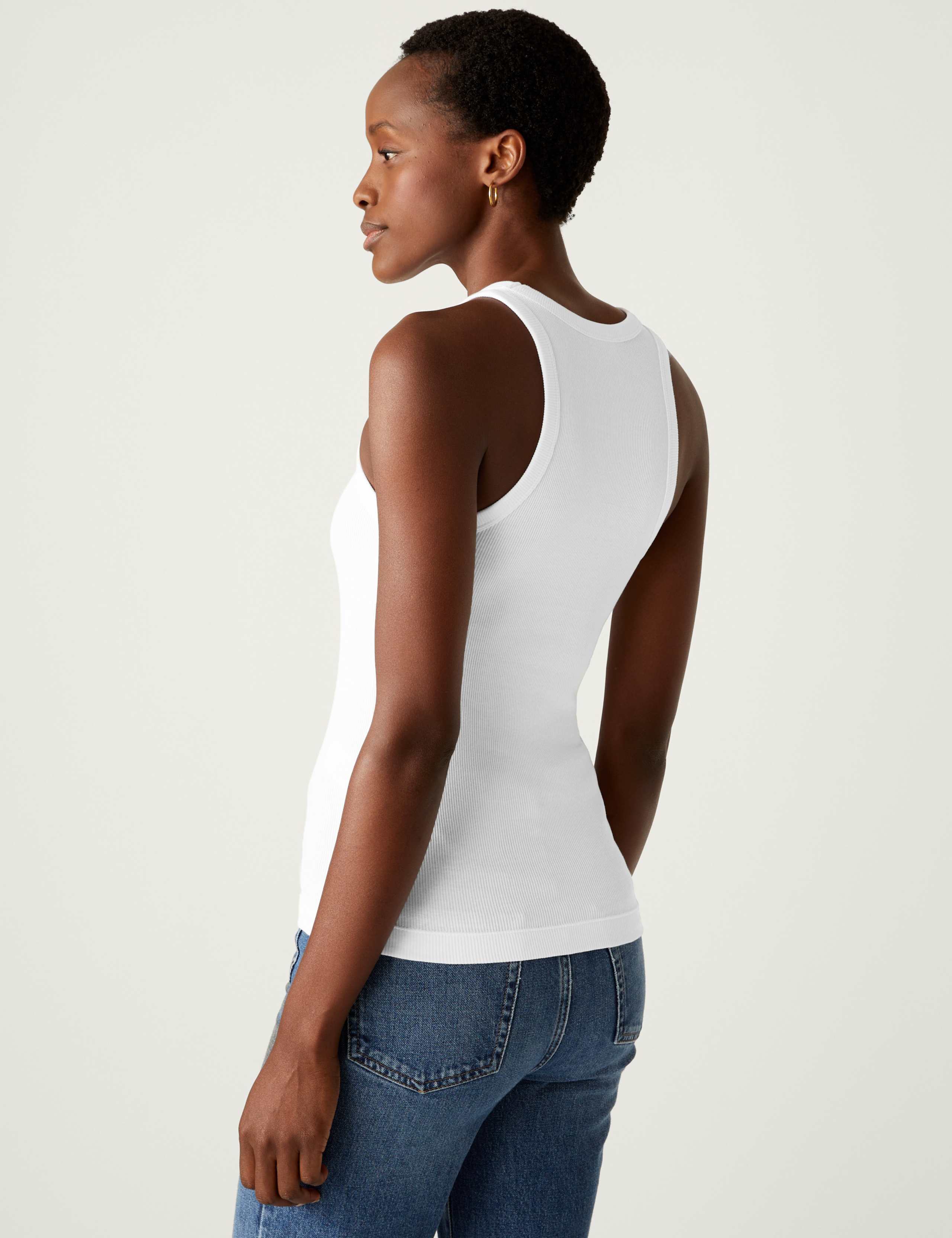 Cotton Rich Ribbed Racer Back Vest Top 4 of 5