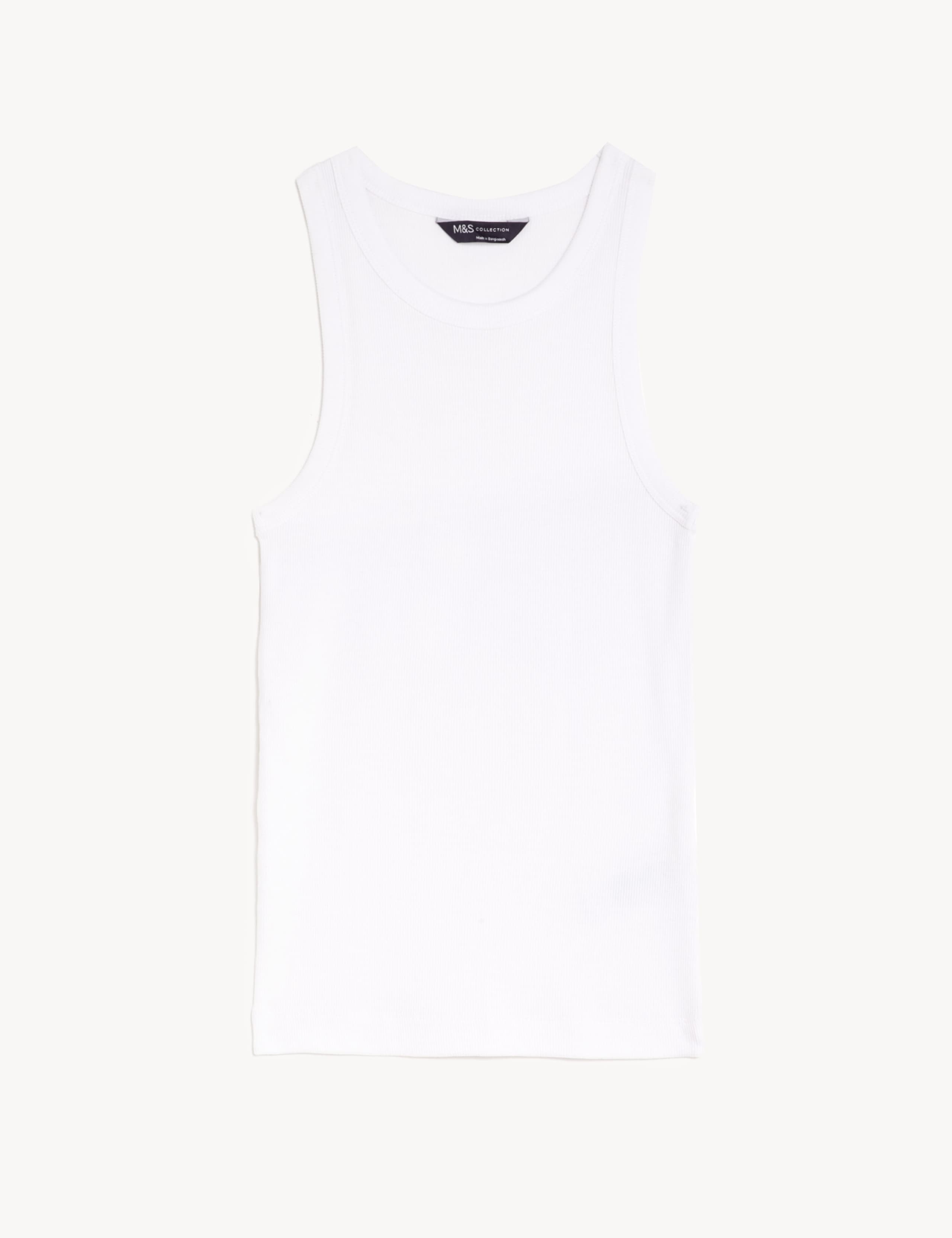 Cotton Rich Ribbed Racer Back Vest Top 2 of 5
