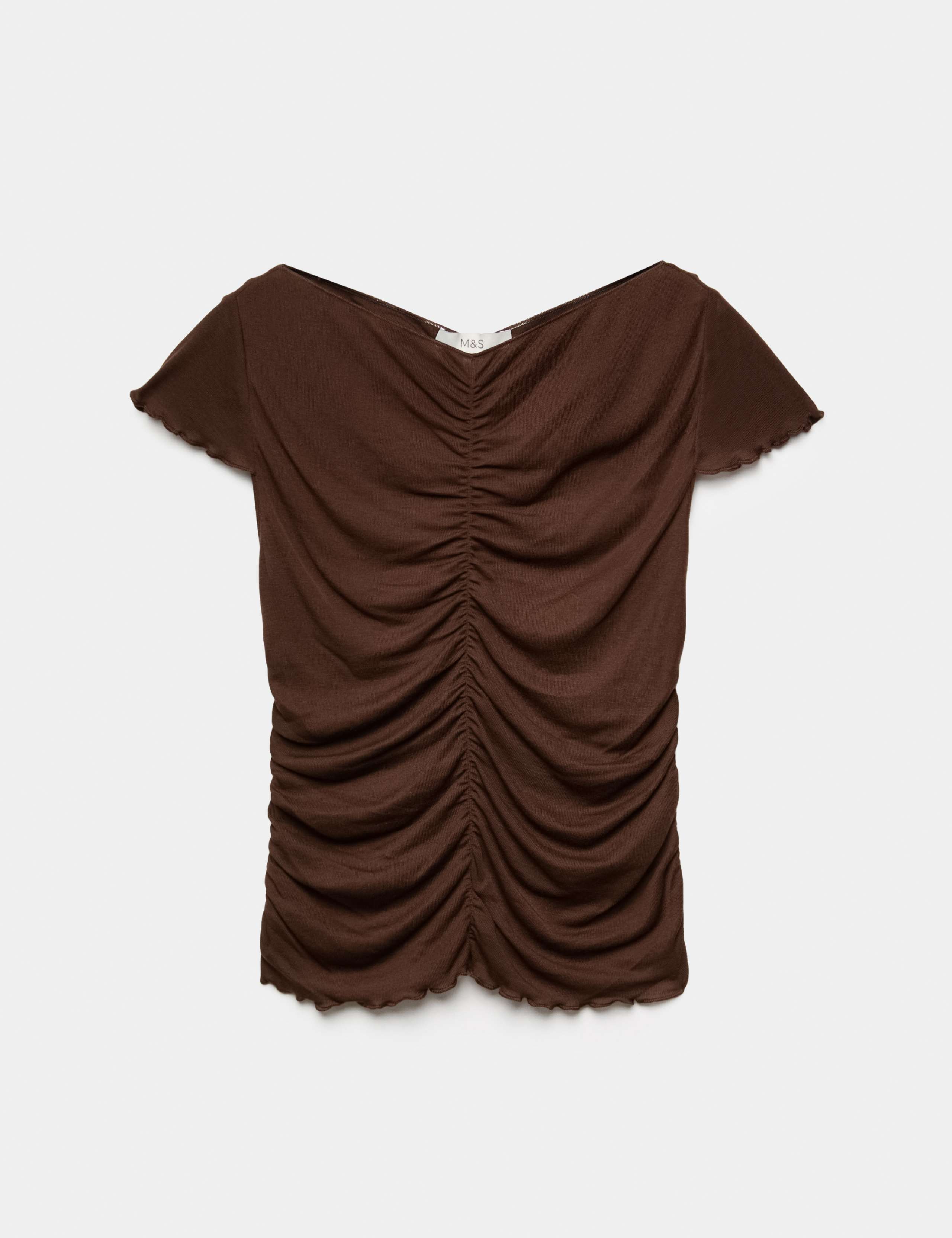 Lyocell Blend Ruched Front Top wth Wool 2 of 6