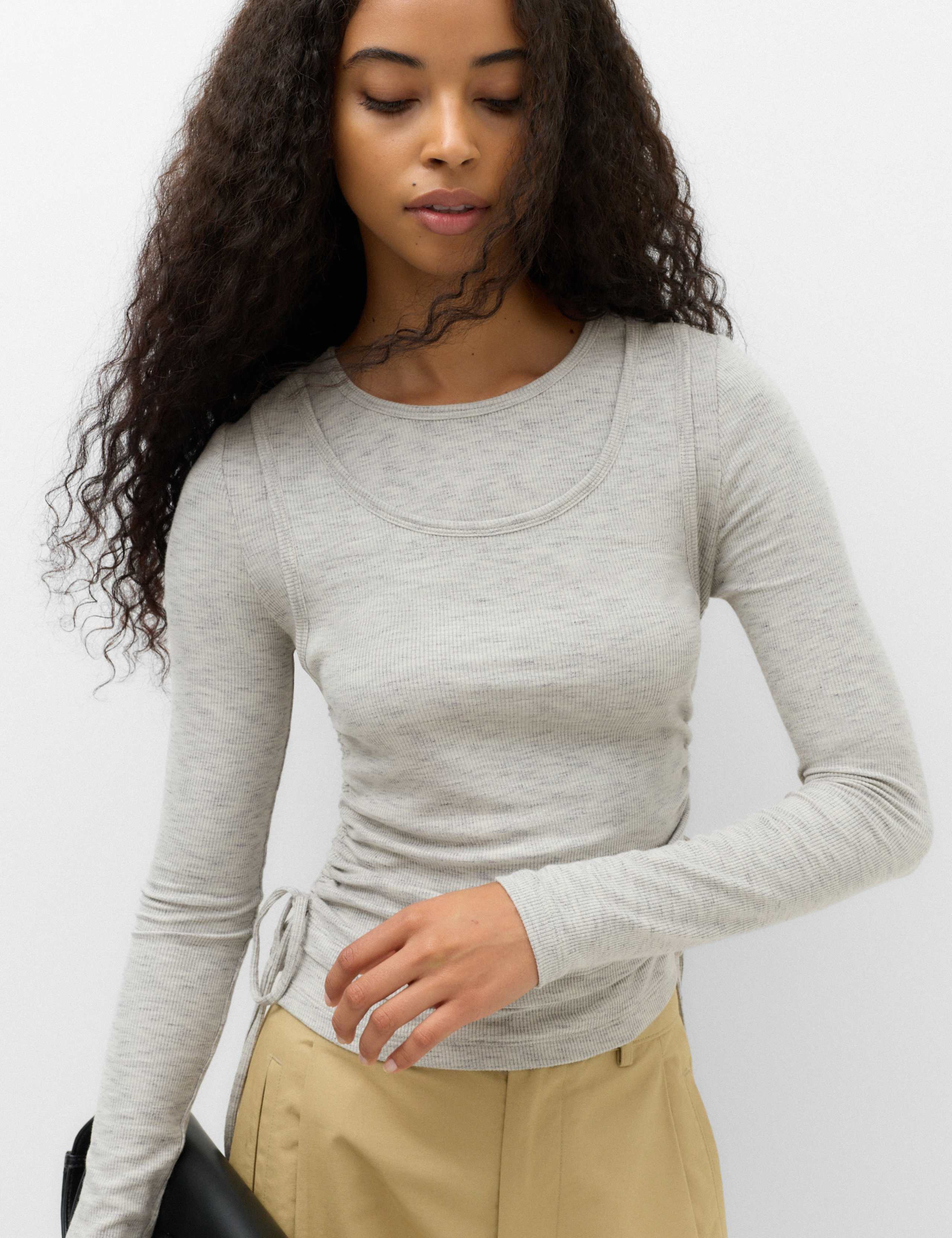 Double Layer Ruched Side Top 1 of 5