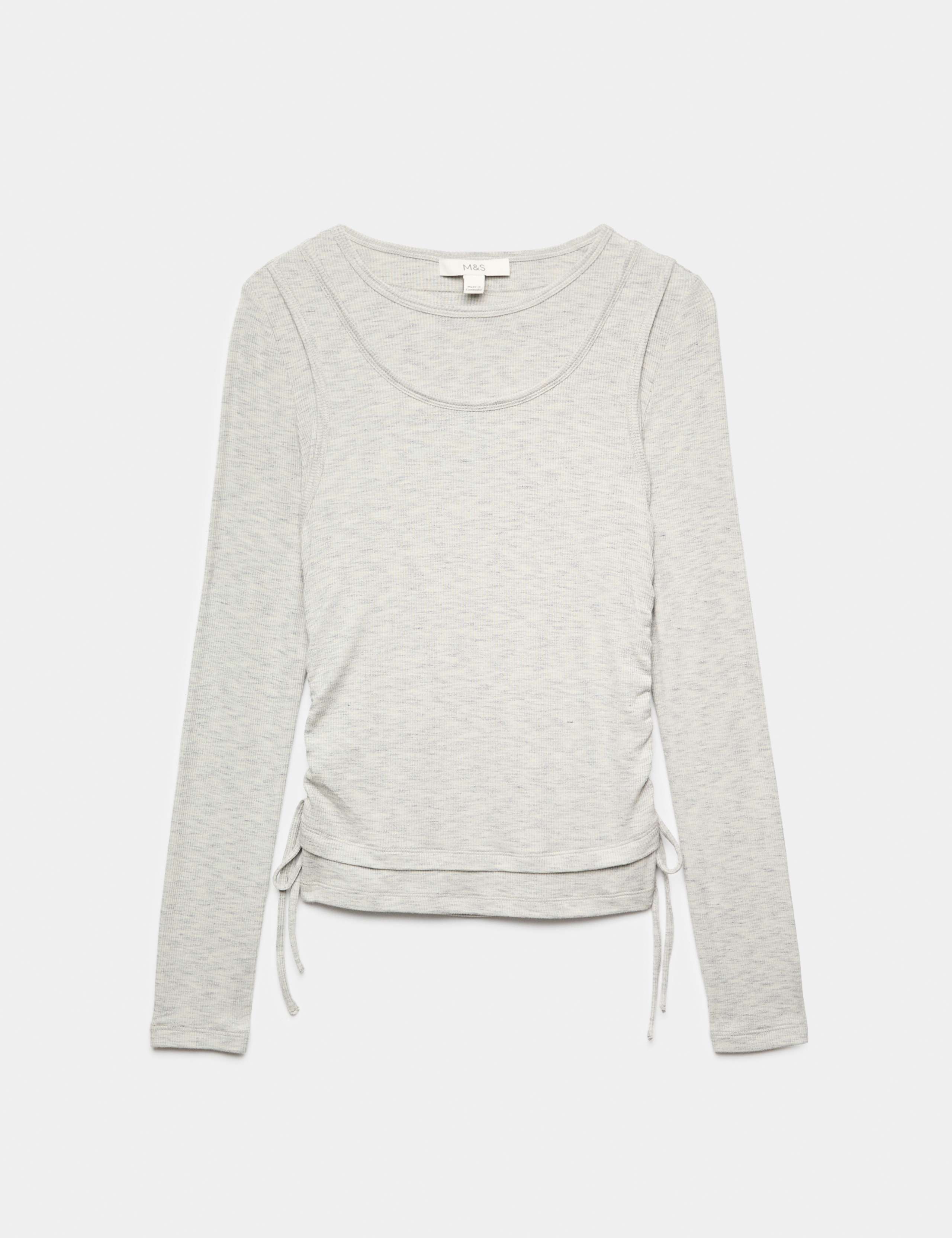 Double Layer Ruched Side Top 2 of 5