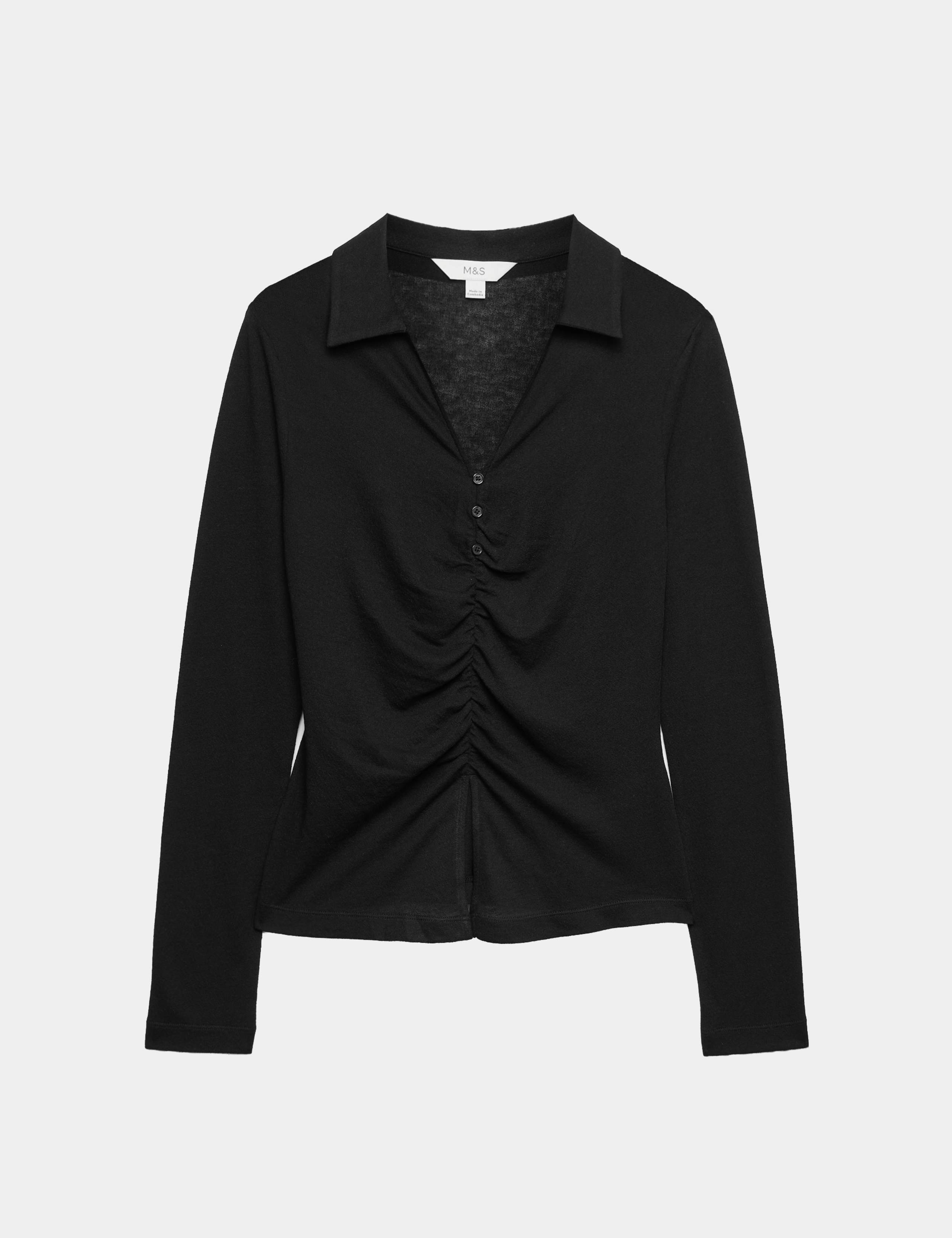 Ruched Front Buttoned Top 2 of 5